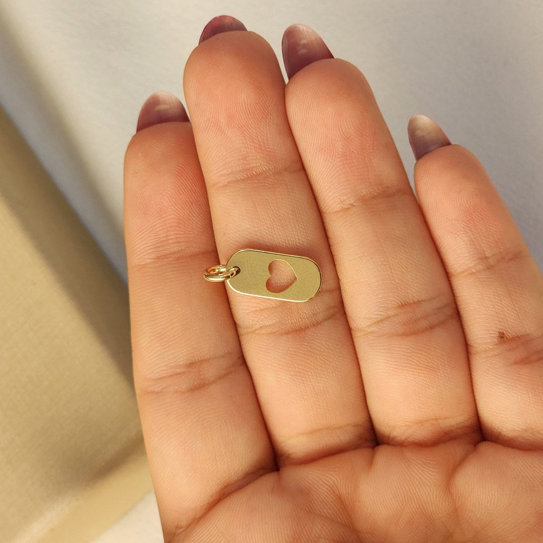 Pingente Plaquinha Coração