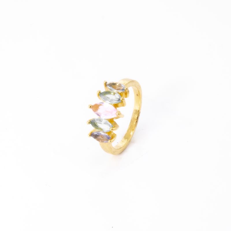 ANEL ELEGANCE COLORFUL OURO AMARELO