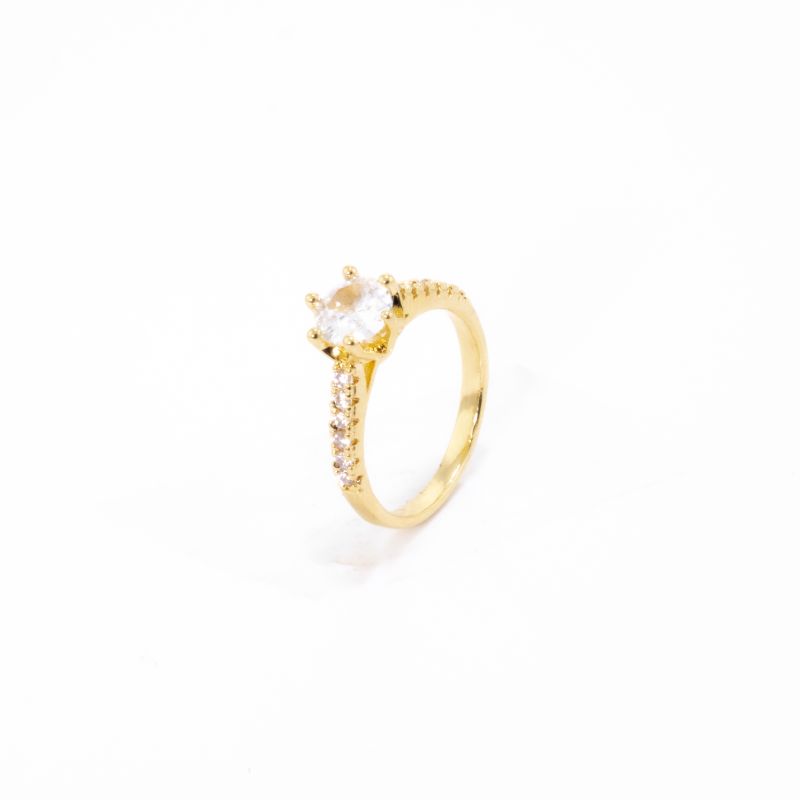 ANEL SOLITÁRIO PRINCESS 5MM GOLD