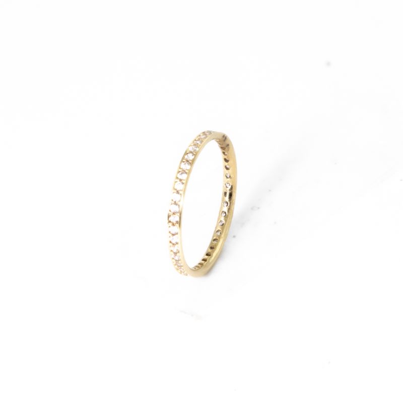 ANEL APARADOR TODO CRAVEJADO OURO 18K