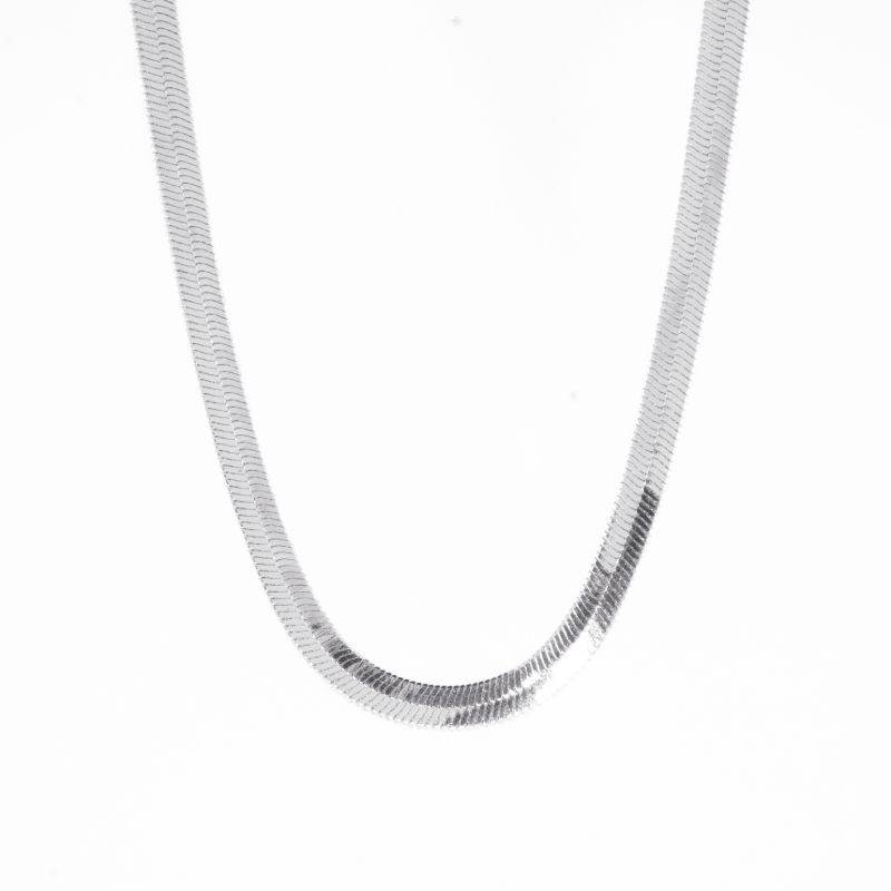 COLAR  MALHA LAMINADA M  45CM BANHADA NO OURO BRANCO