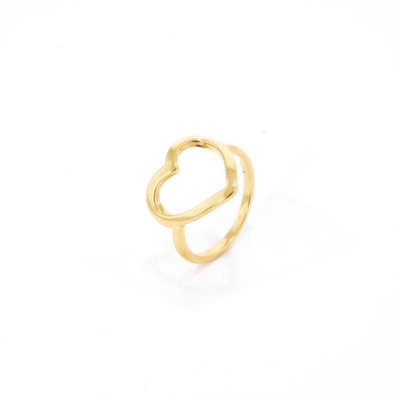 ANEL CORAÇÃO REFORÇADO OURO AMARELO