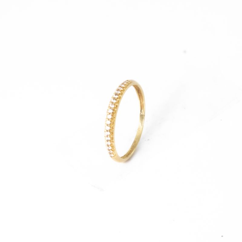 ANEL APARADOR ABAULADO CRAVEJADO OURO 18K