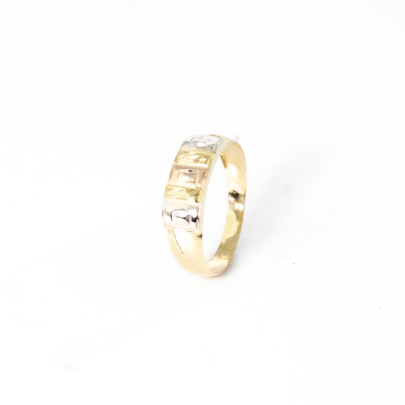 ANEL COM 3 OUROS BRANCO, AMARELO E ROSÉ 18K 750