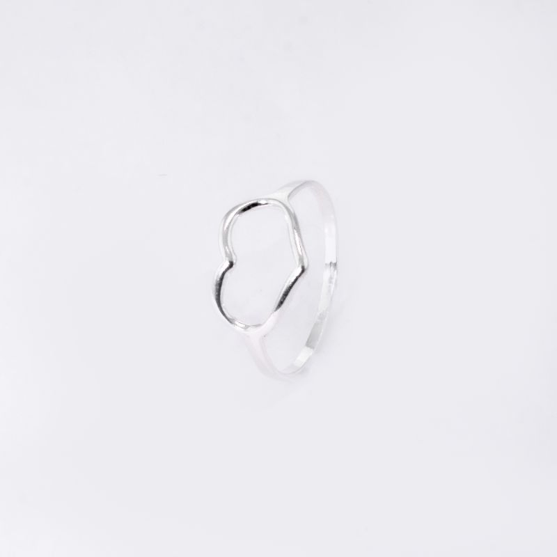 ANEL CORAÇÃO LISO PRATA 925