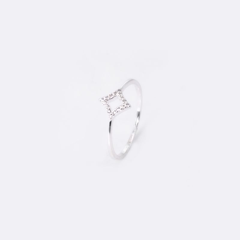 ANEL TRIANGULAR CRAVEJADO PRATA 925