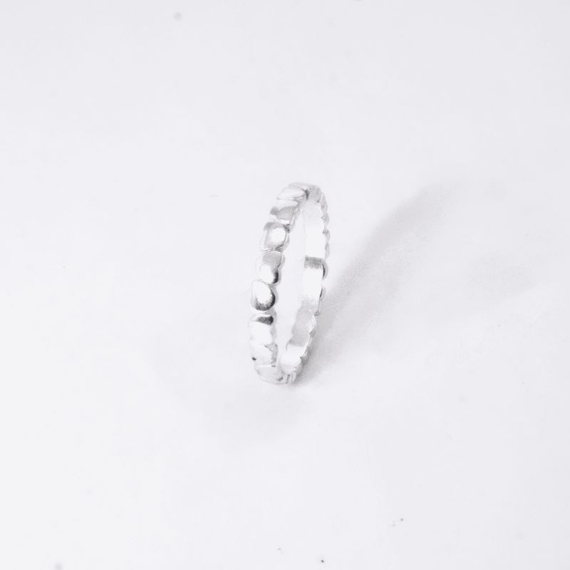 ANEL CORAÇÃO LISO PRATA 925