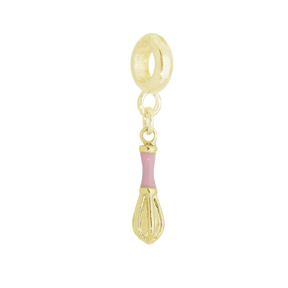 Berloque Fouet Rosa Dourado Plush