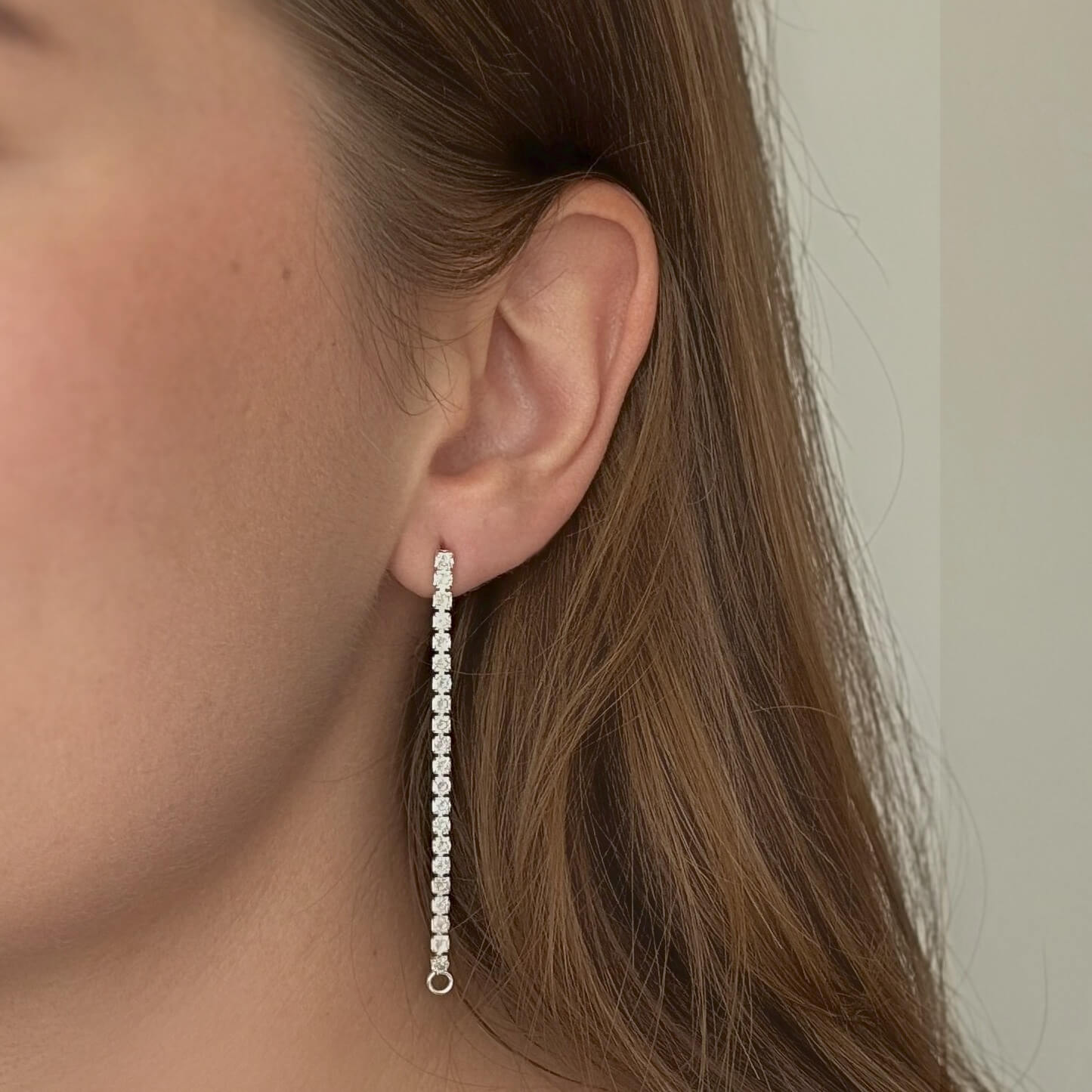 Brinco Corrente Riviera Cristal Prata