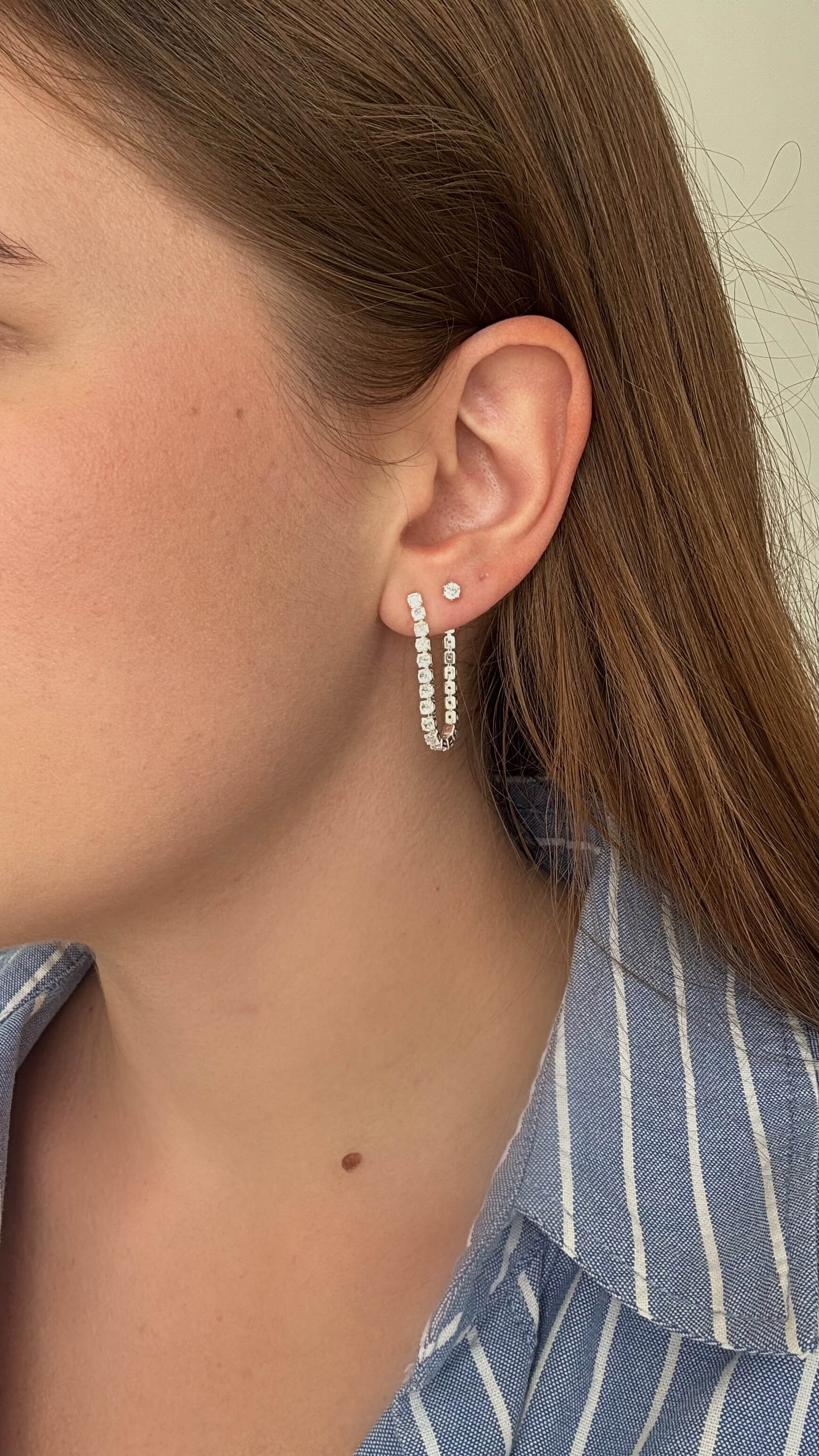 Brinco Corrente Riviera Cristal Prata