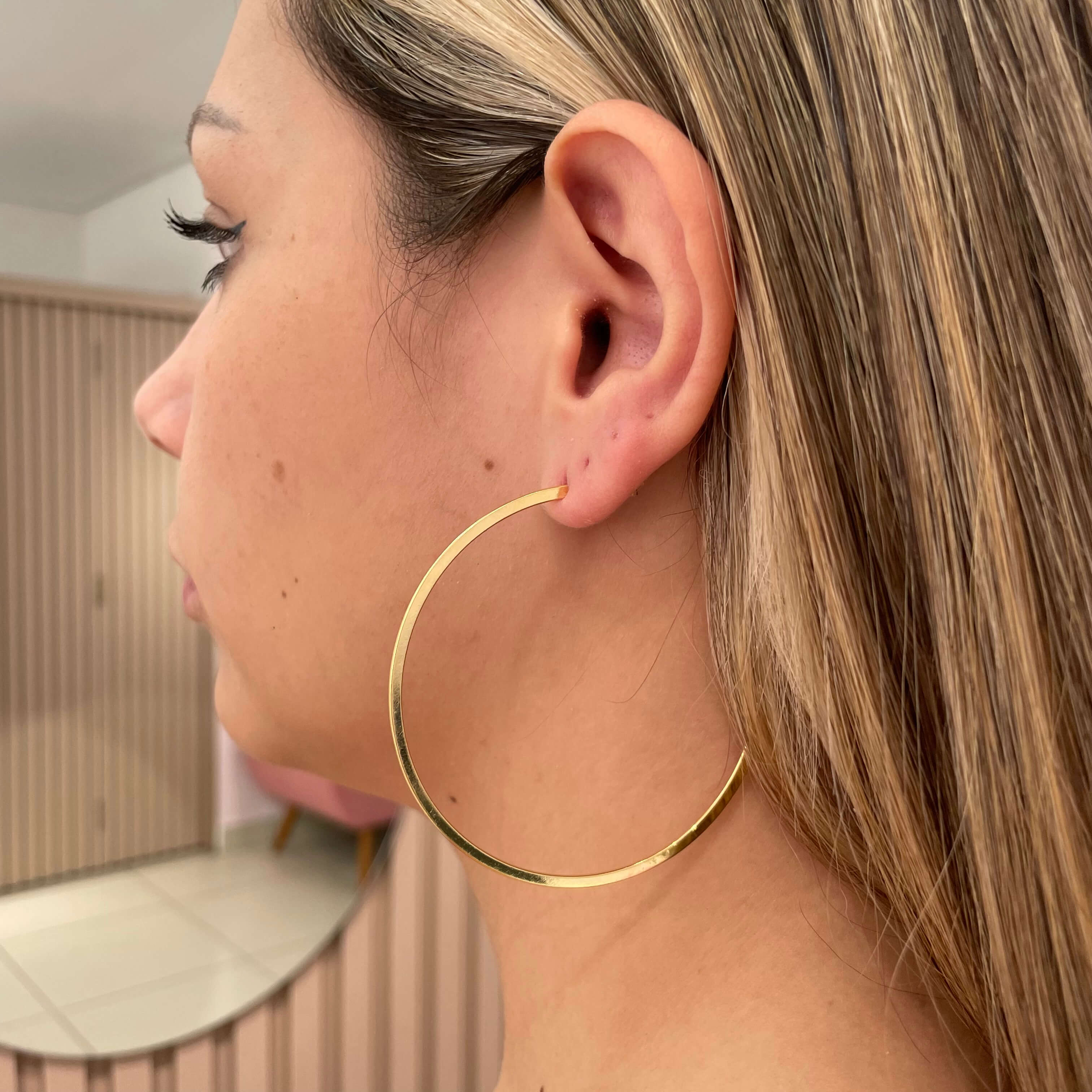 Brinco Argola Clássica Lisa Ouro