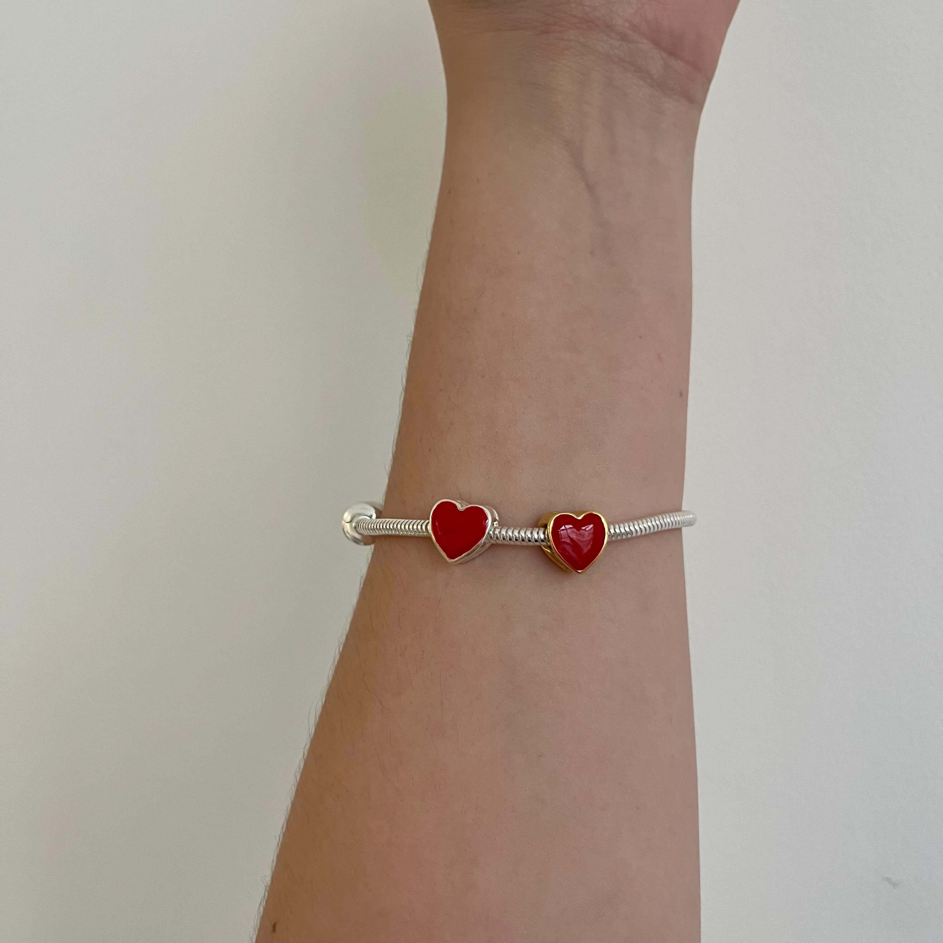 Separador Coração Vermelho Prata