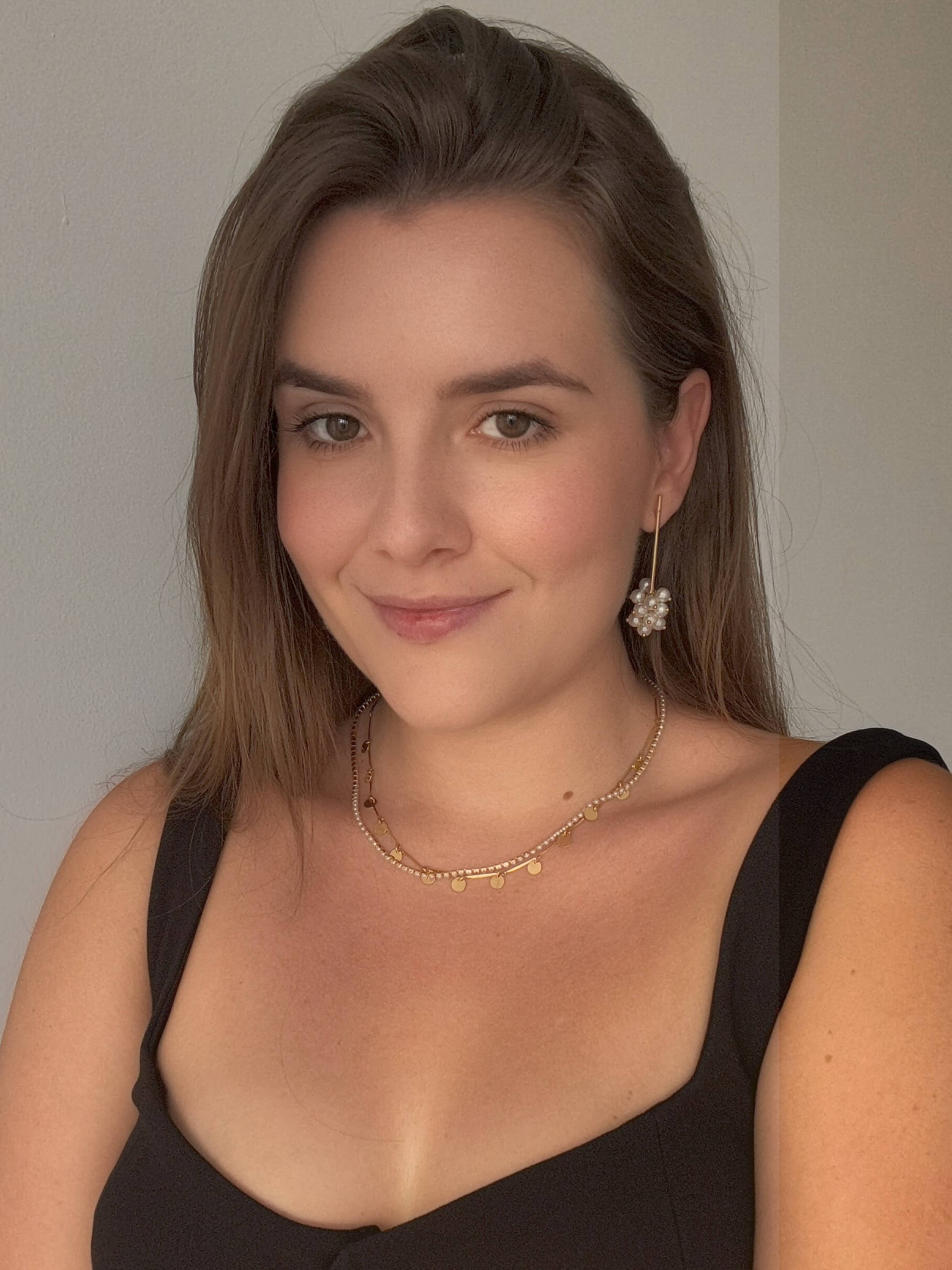 Brinco Cacho de Pérolas Prata