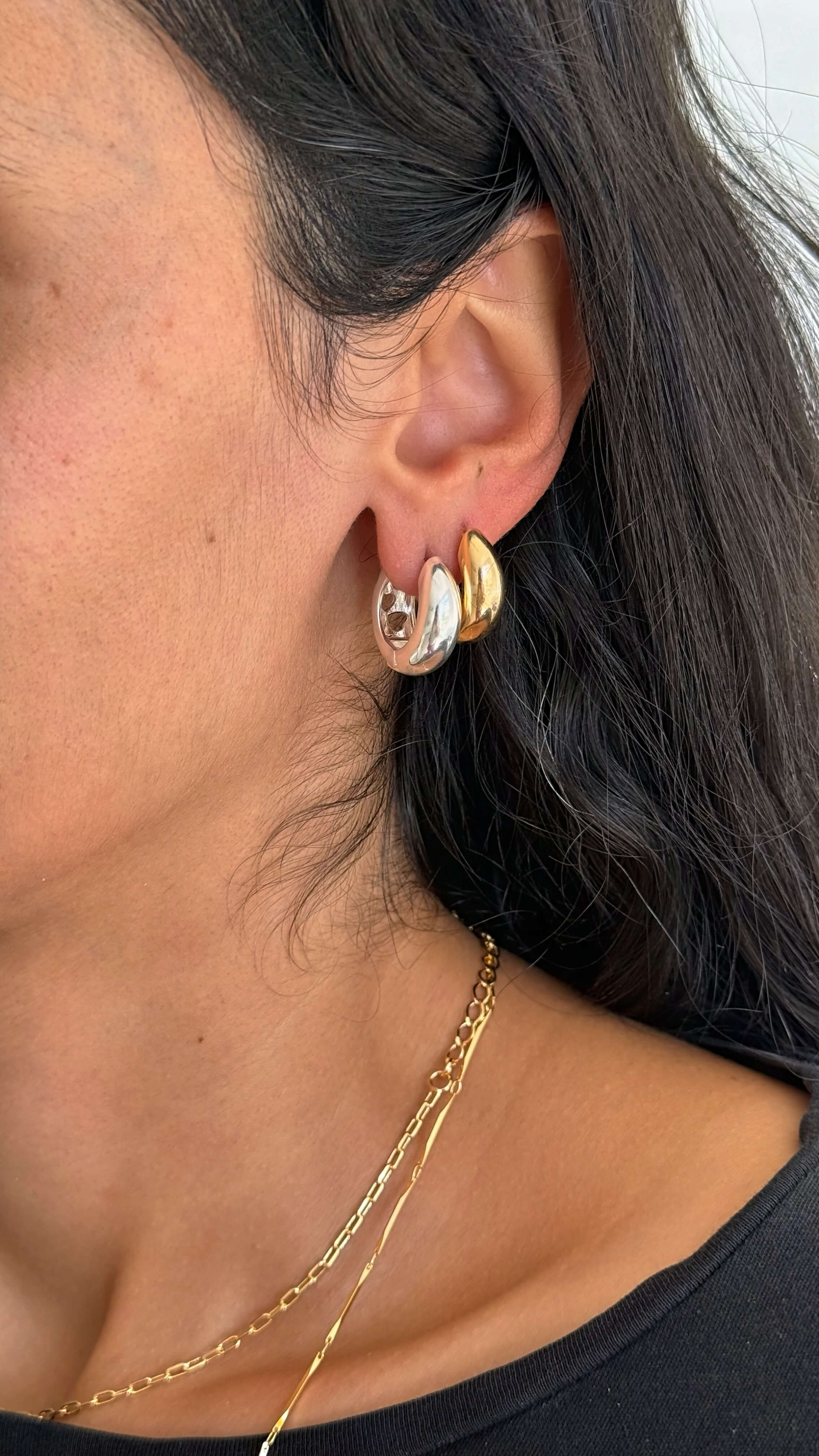 Brinco Argola Lisa Grossa Prata