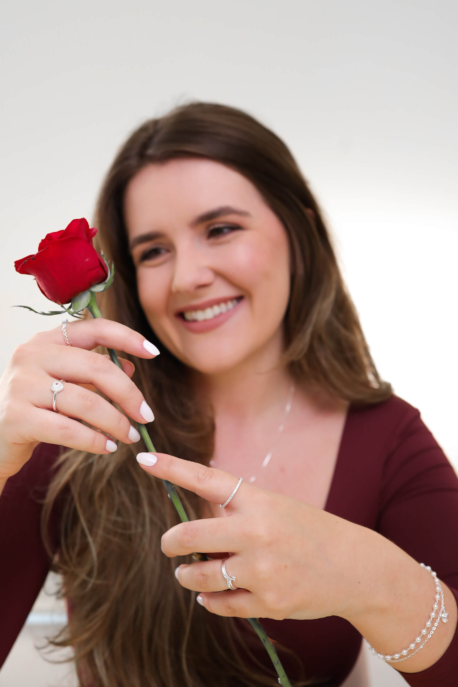 Anel Princesa Zircônias Prata