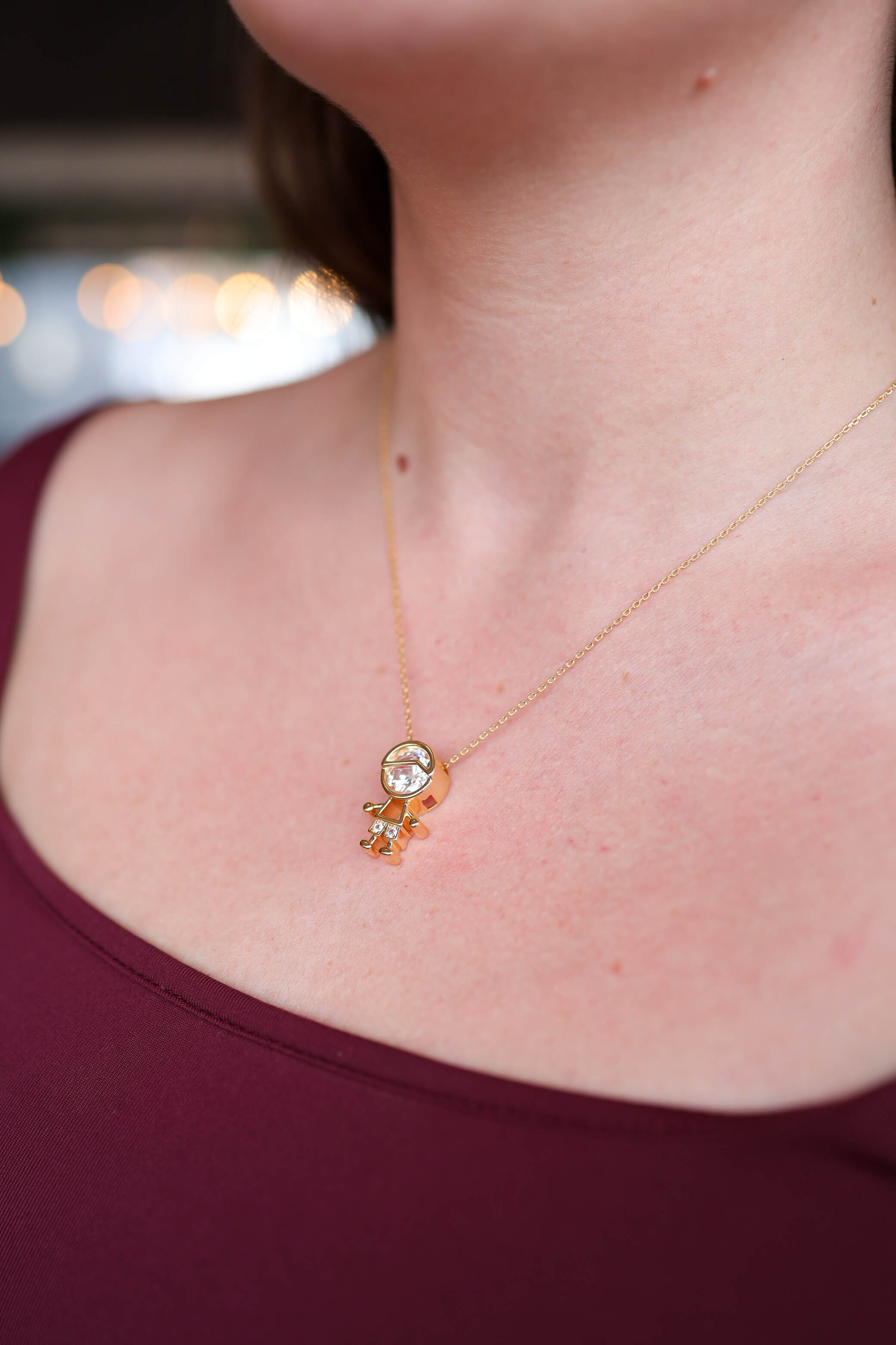 Colar Filho Menino Cristal Ouro