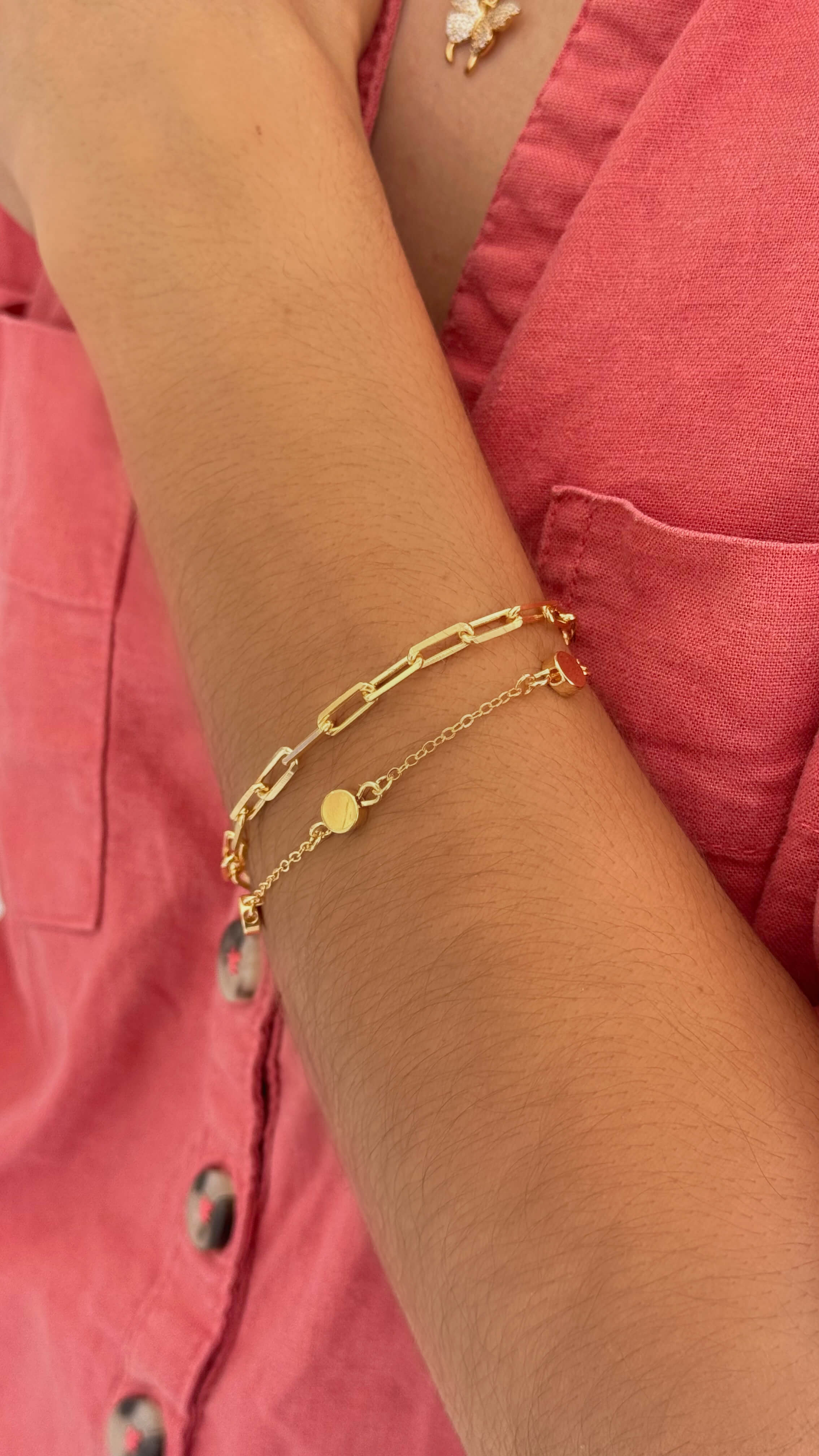 Pulseira Bolinhas Chapadas Ouro