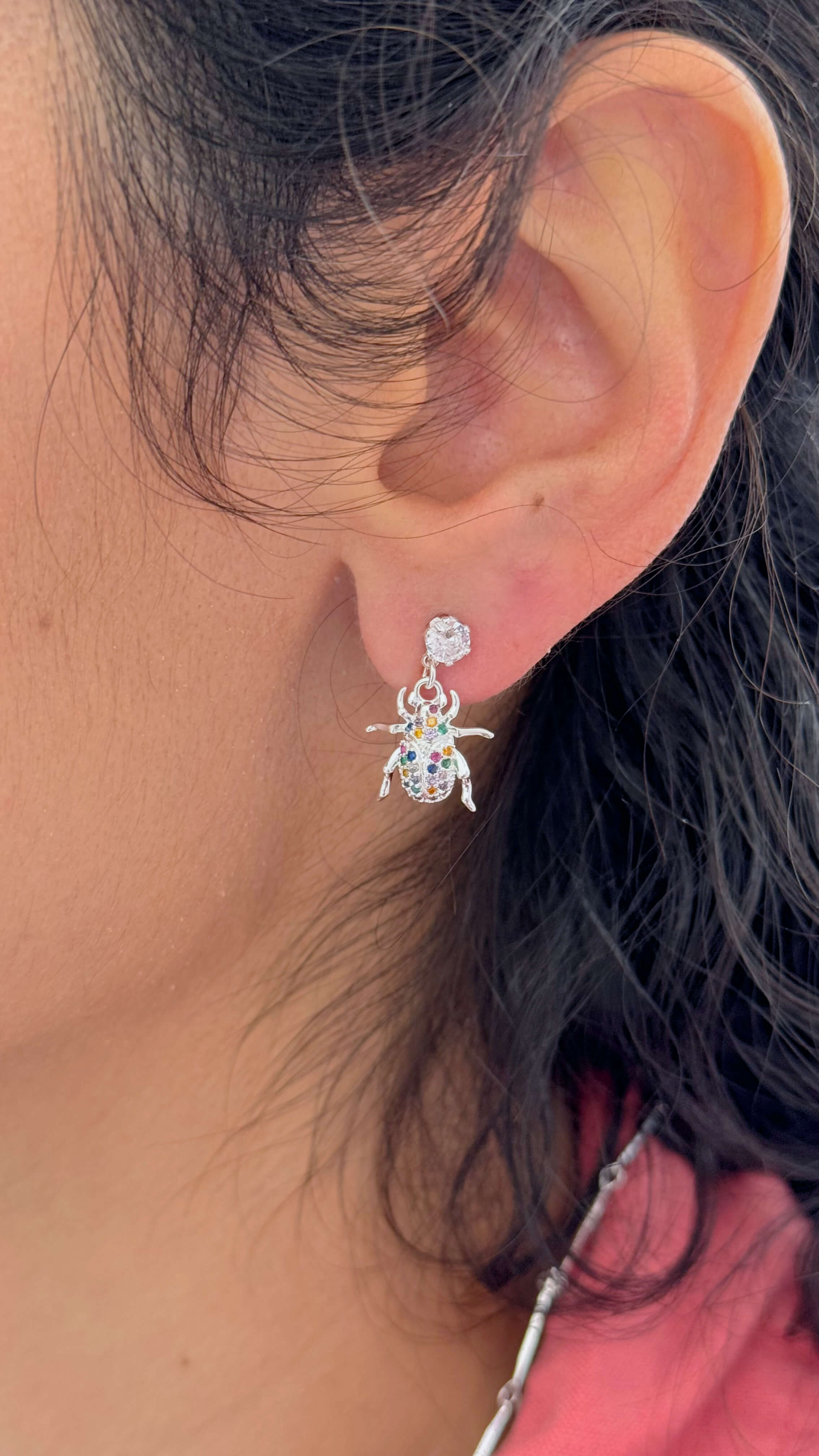 Brinco Inseto Colors Prata