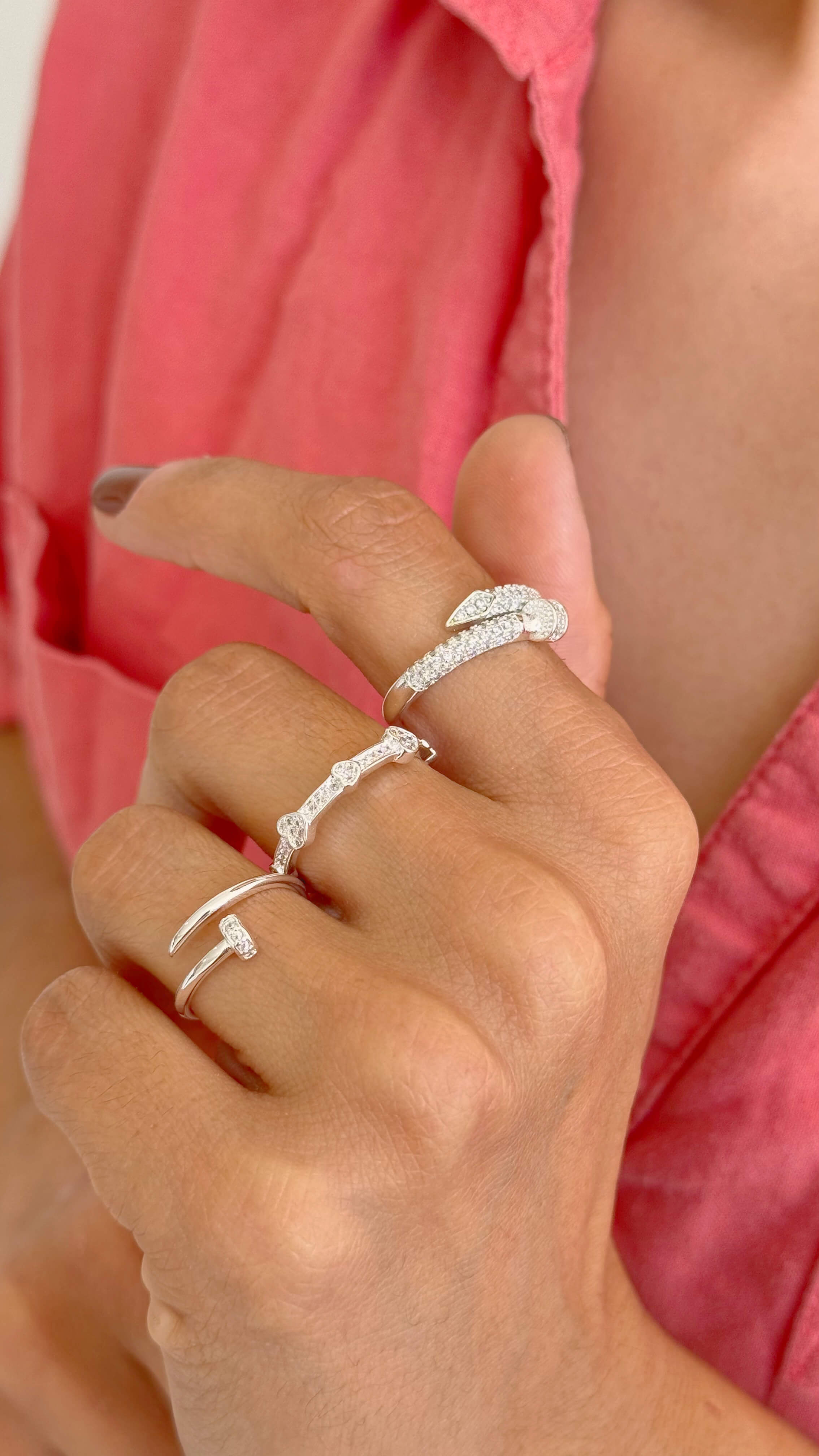 Anel Prego Slim Ajustável Prata