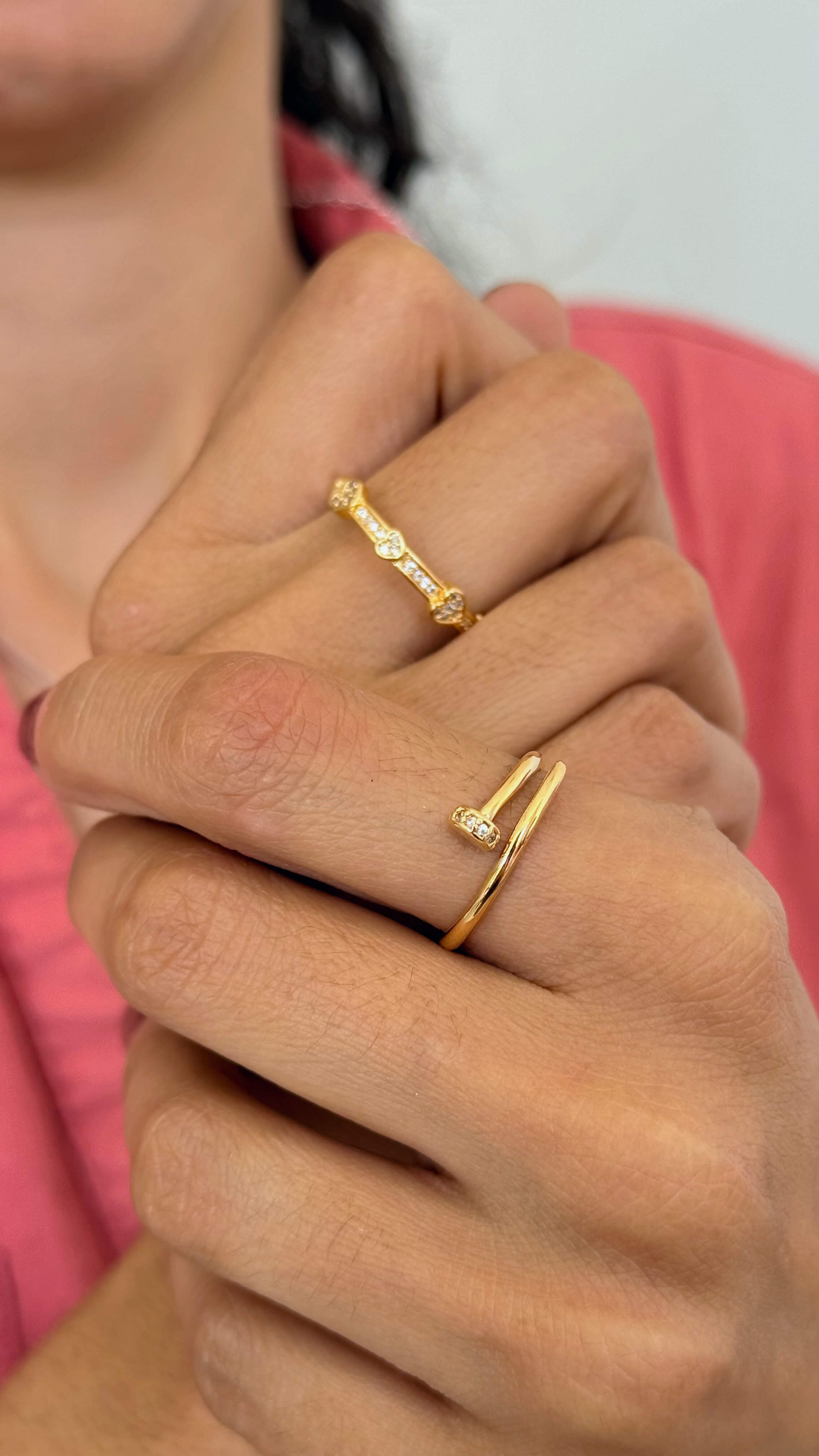 Anel Prego Slim Ajustável Ouro