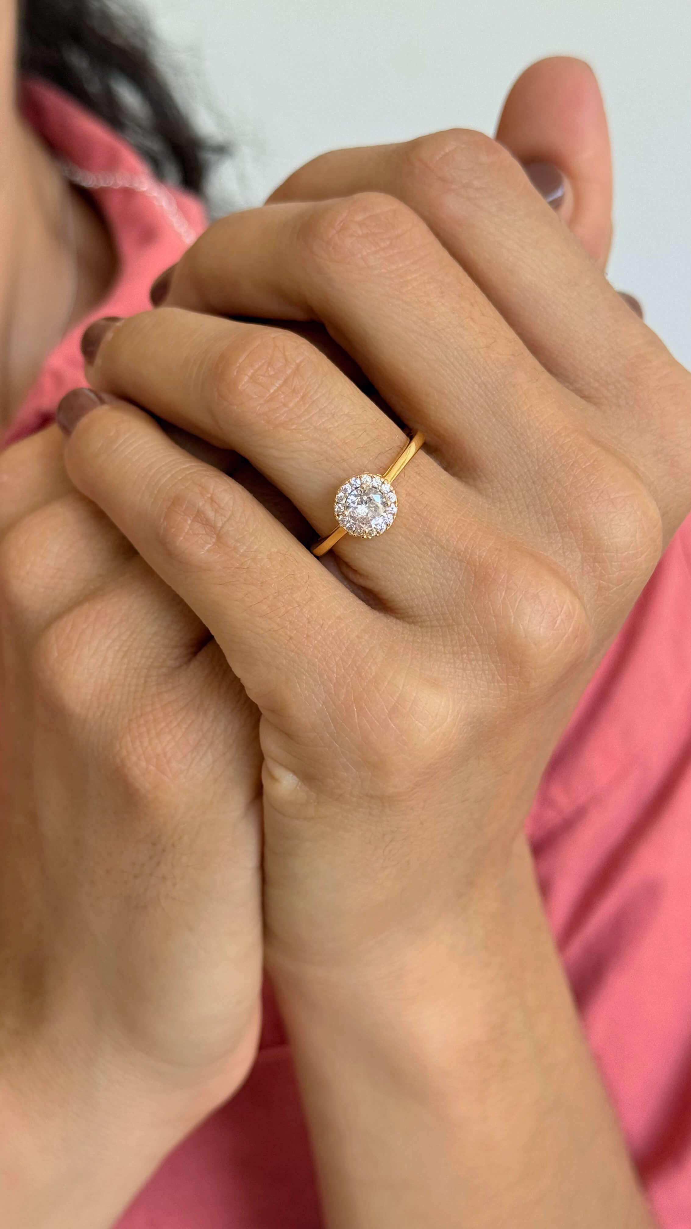 Anel Clássico Solitário Cravejado Ouro - TAM 22