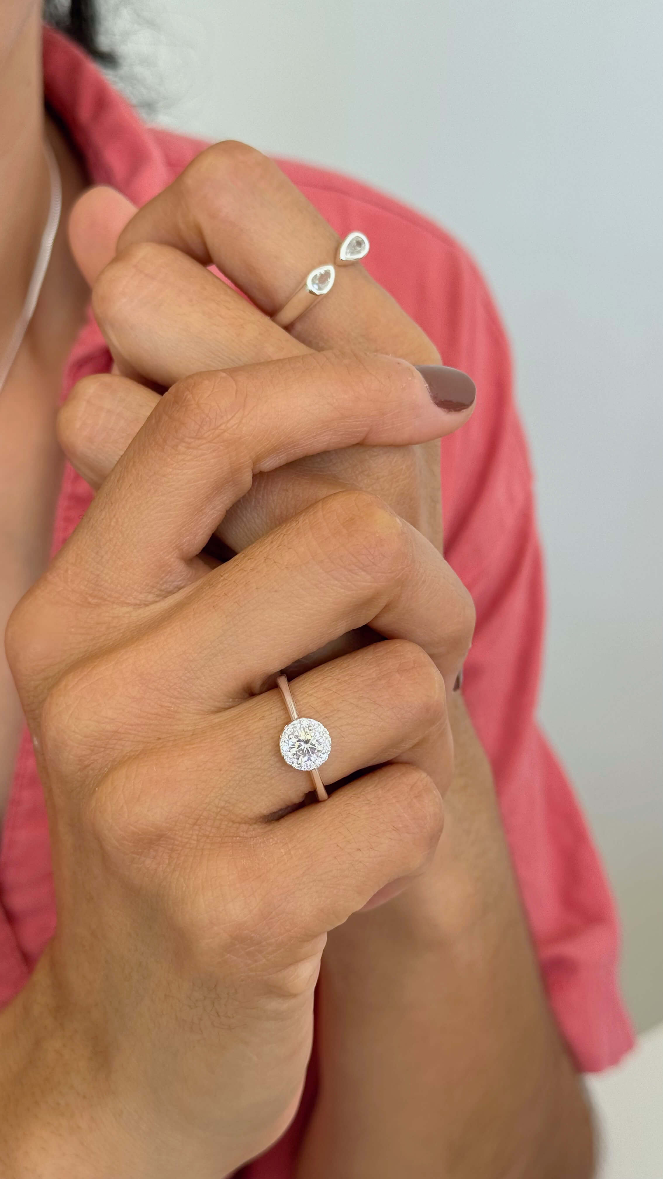 Anel Clássico Solitário Cravejado Prata - TAM 21