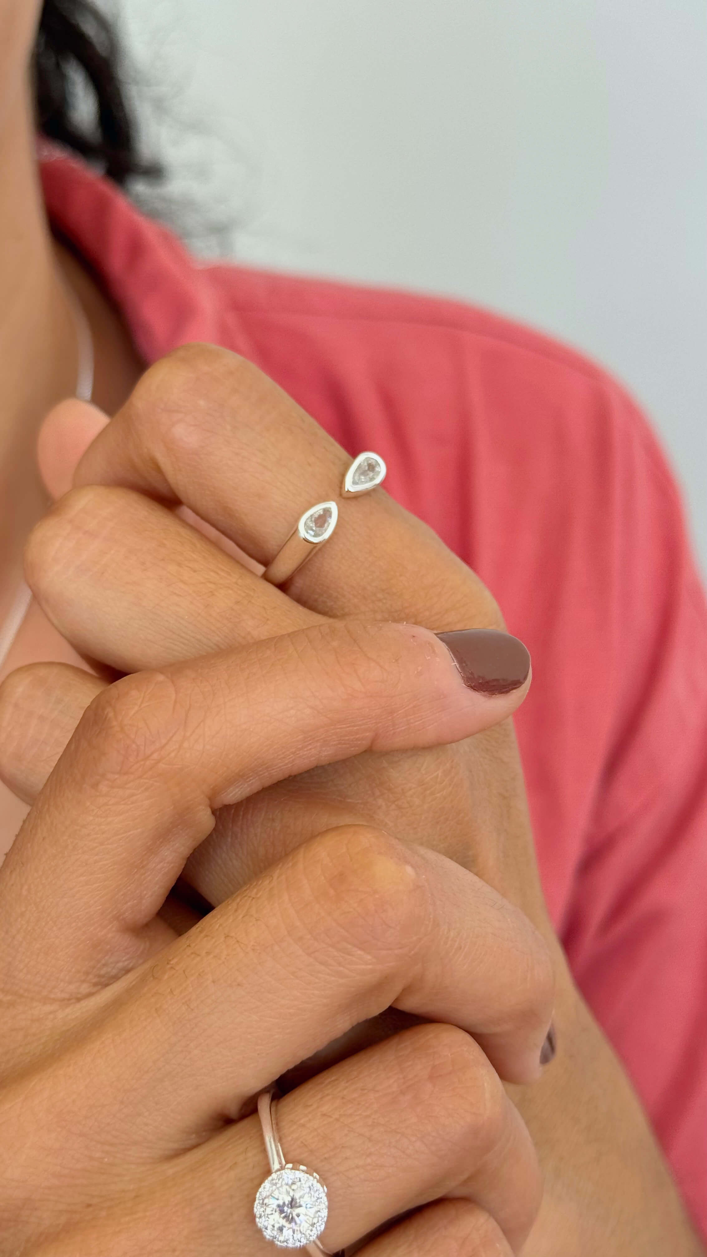 Anel Clássico Solitário Cravejado Prata - TAM 23