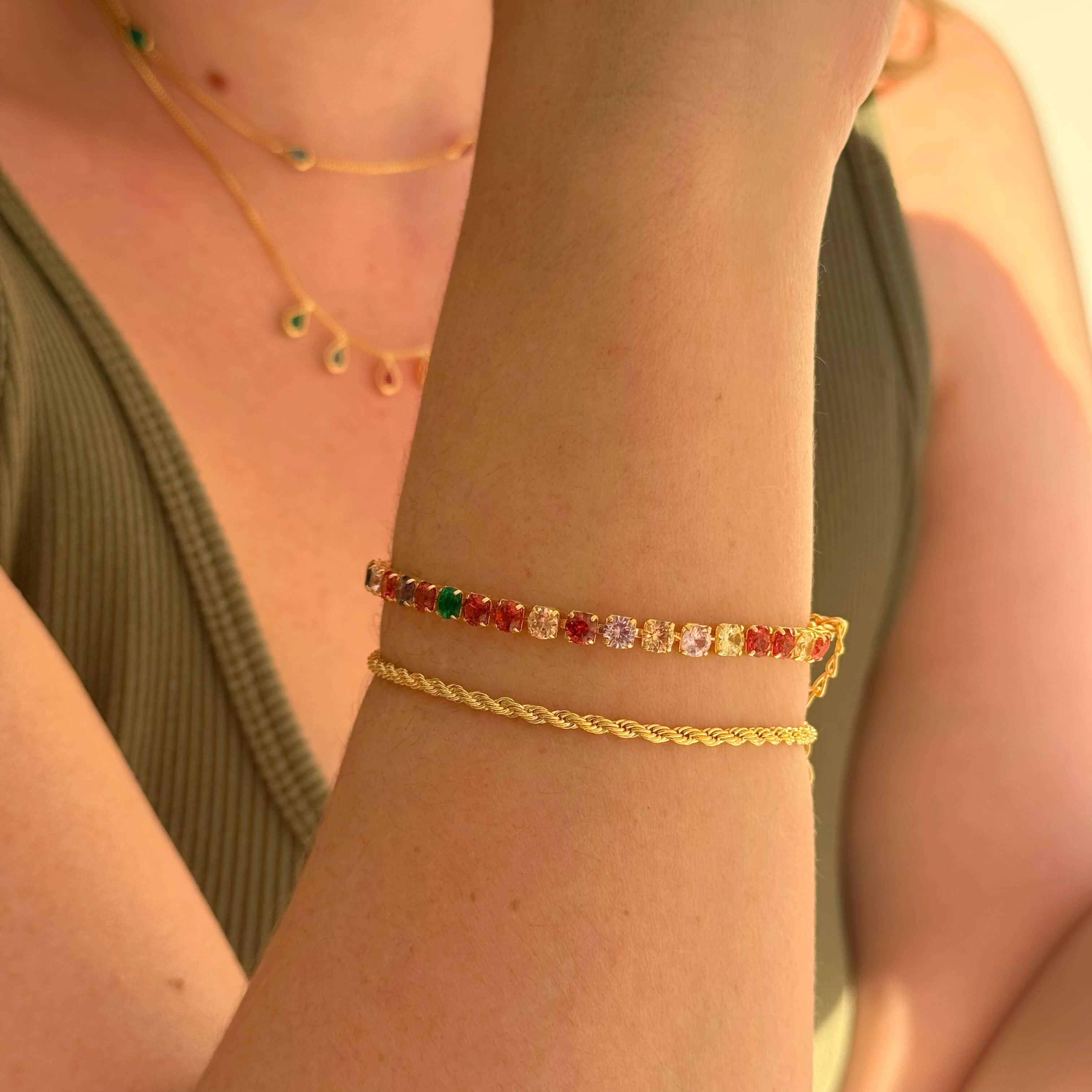 Pulseira Riviera Grossa Colors Ouro