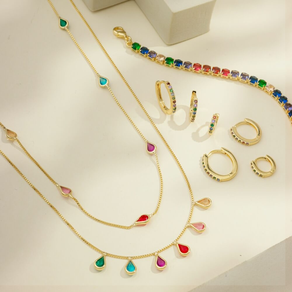 Pulseira Riviera Grossa Colors Ouro