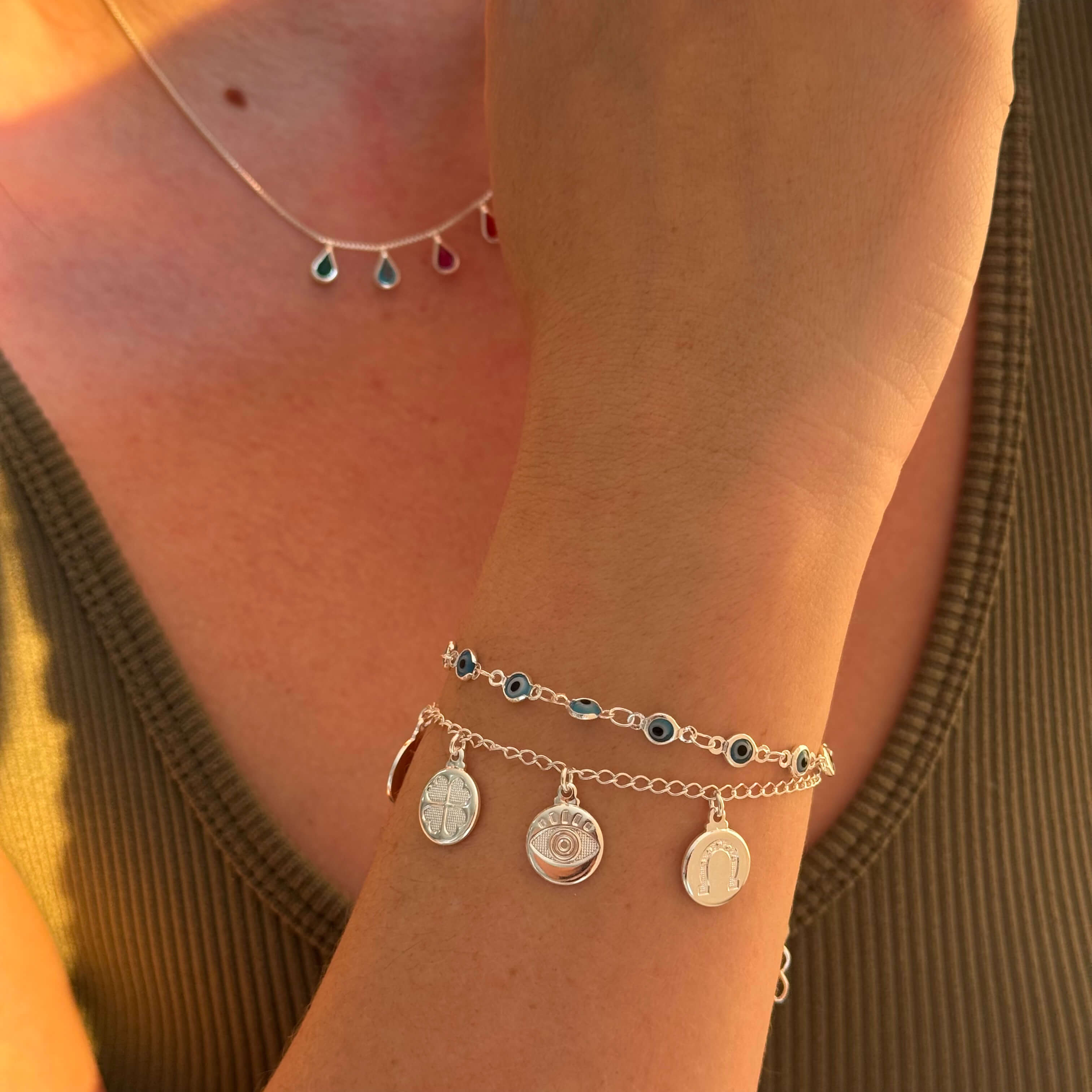 Pulseira Mini Olho Grego Prata