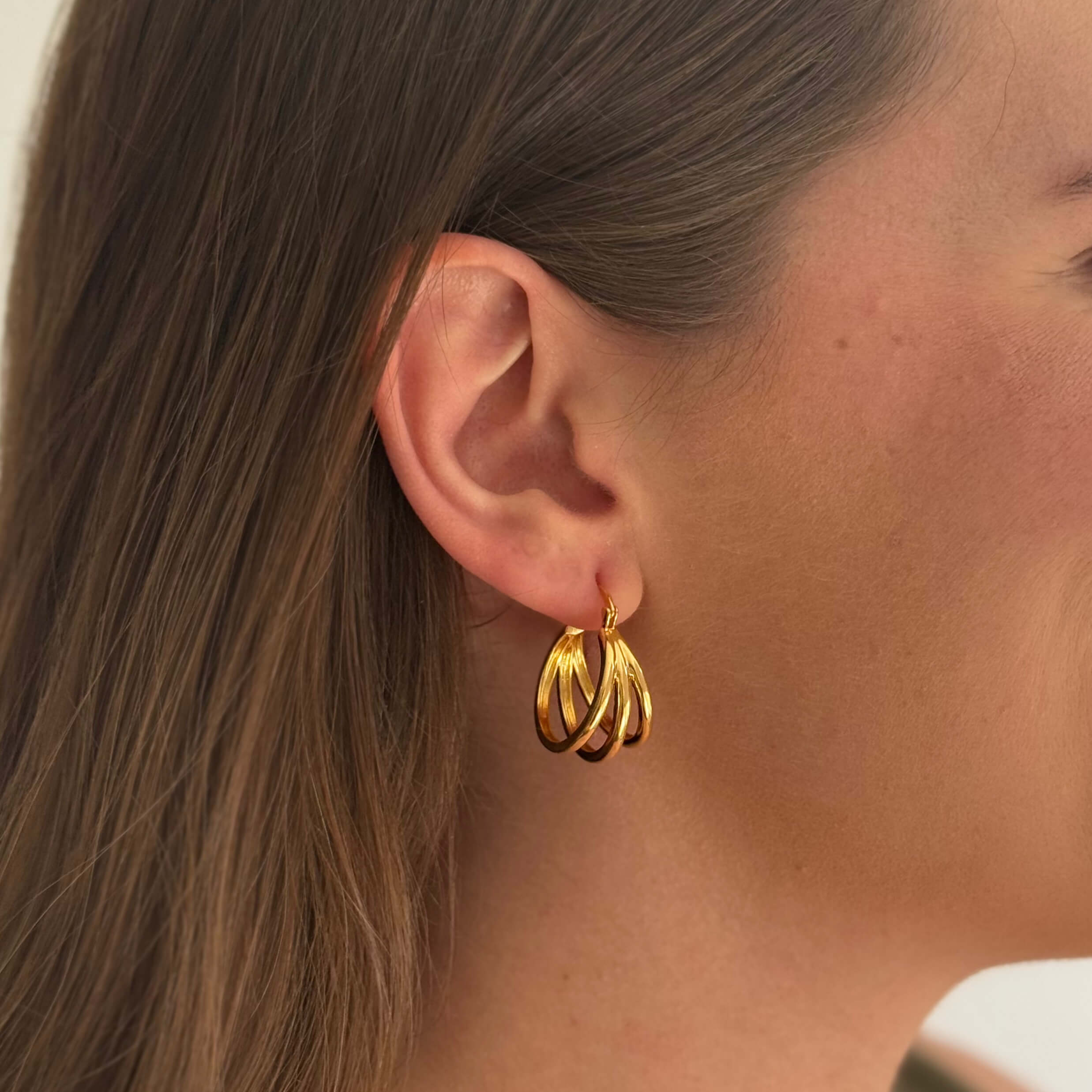 Brinco Argola Tripla Ouro