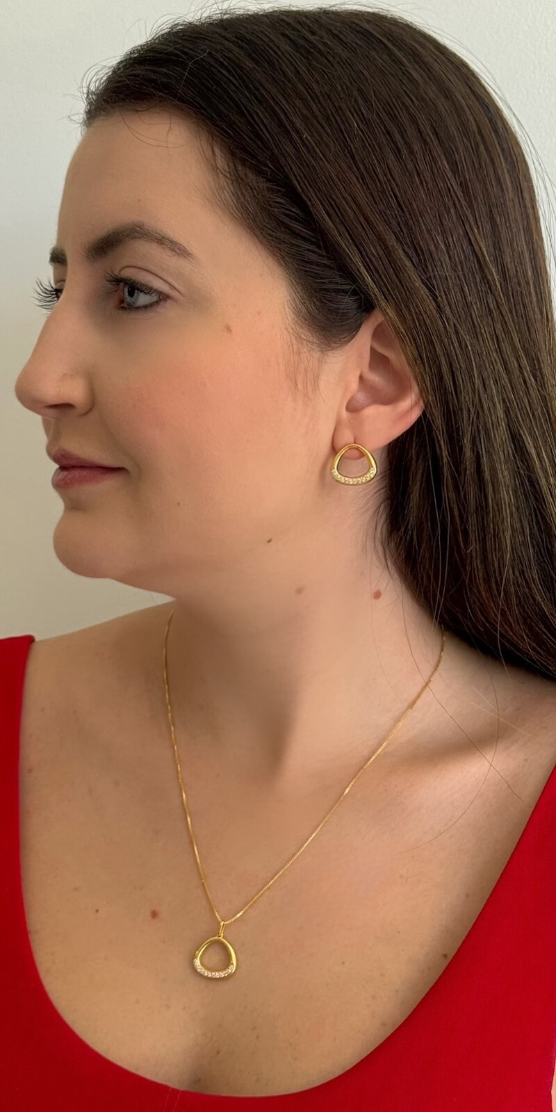 Brinco Triângulo Elegance Ouro