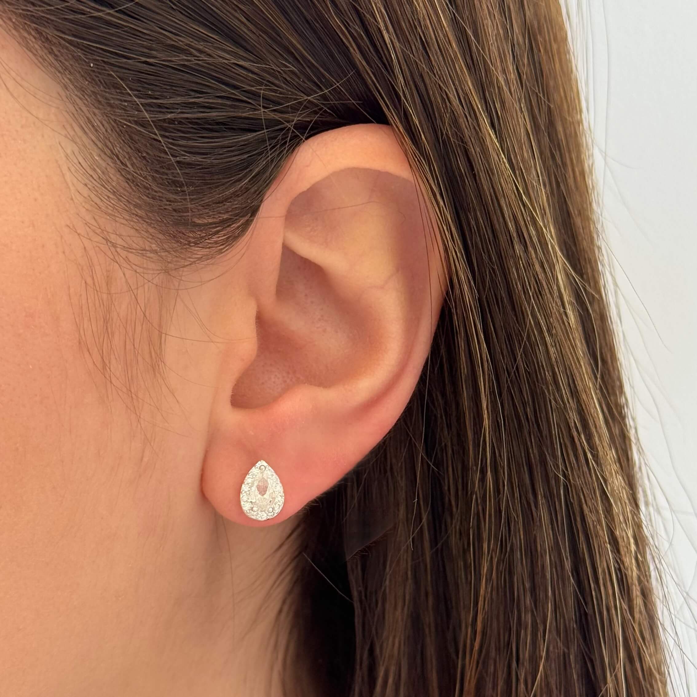 Brinco Gota Brilho Clássico Prata