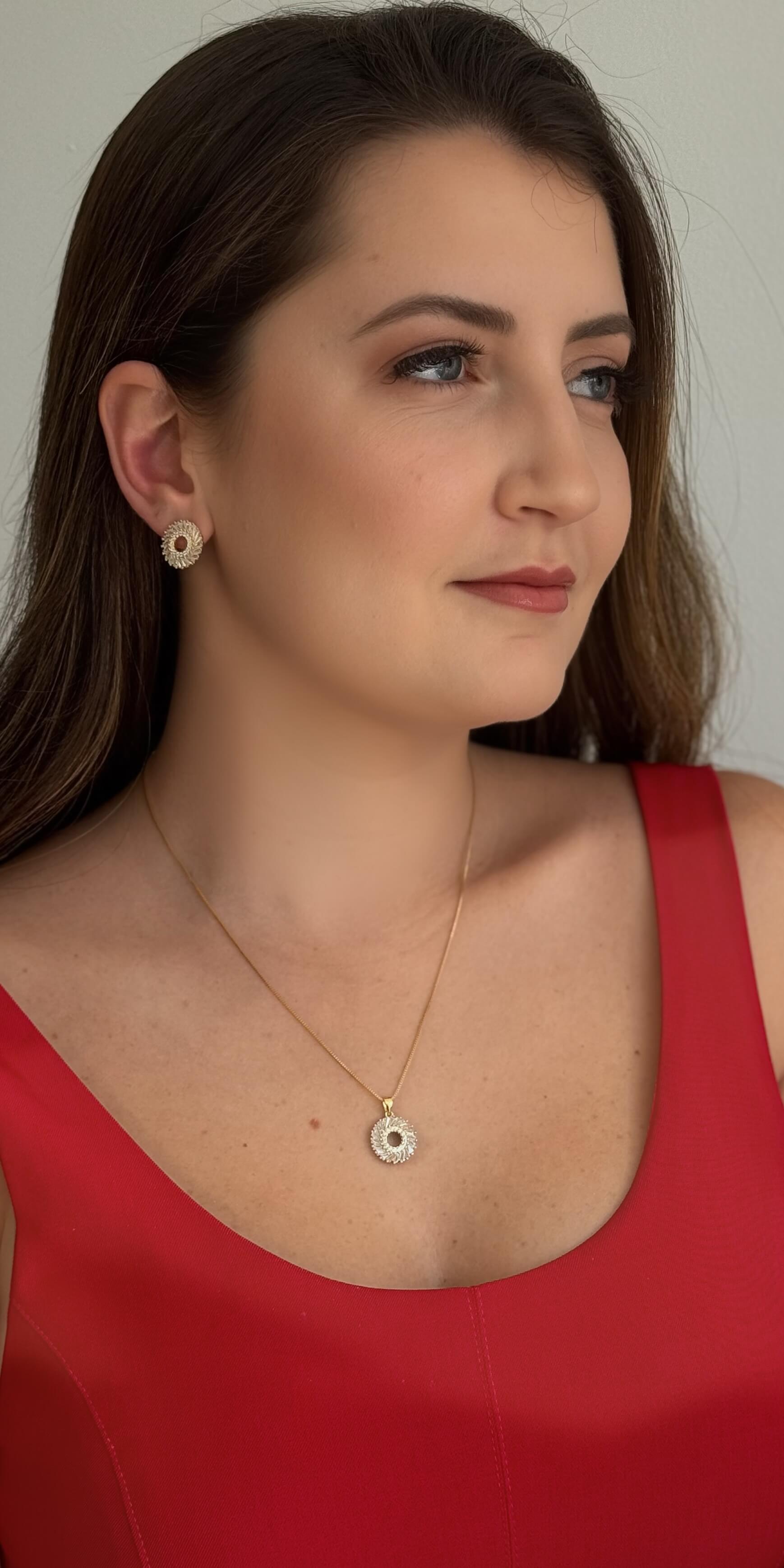 Brinco Círculo Radiante Ouro