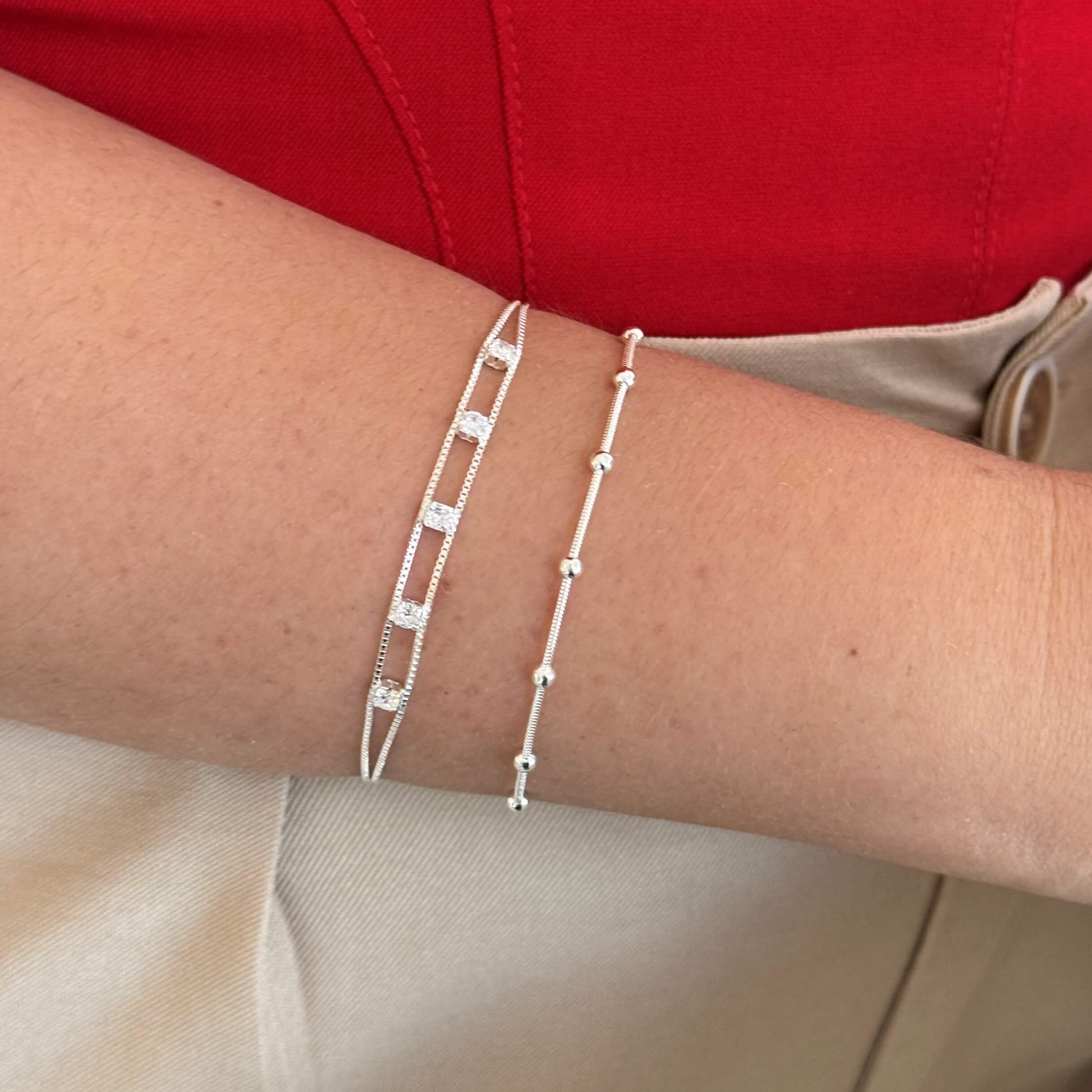 Pulseira Mini Esferas Prata