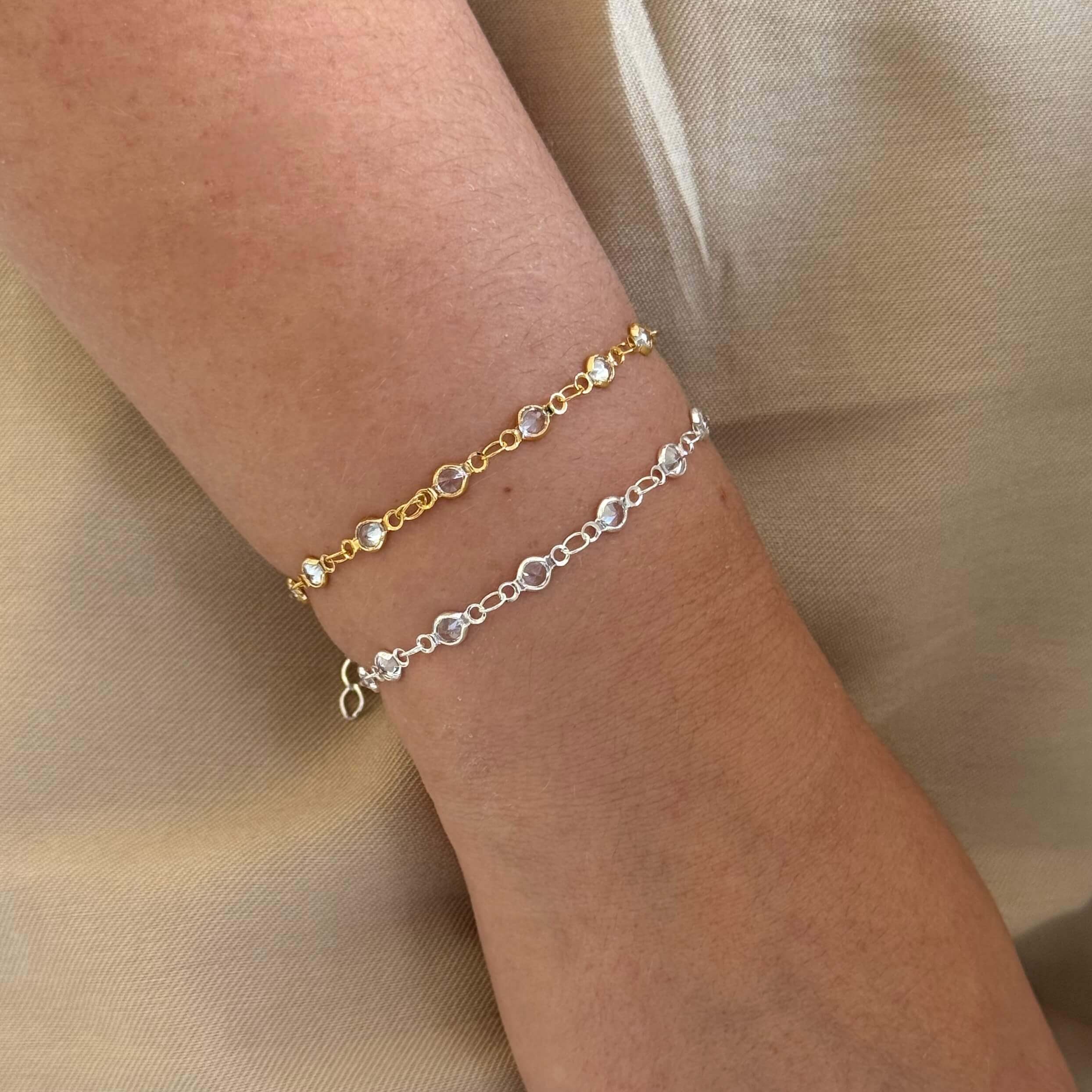 Pulseira Cristais Clássico Ouro