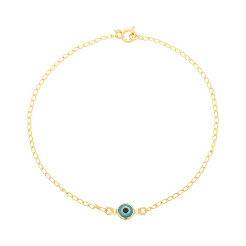 Tornozeleira Olho Grego Único Ouro