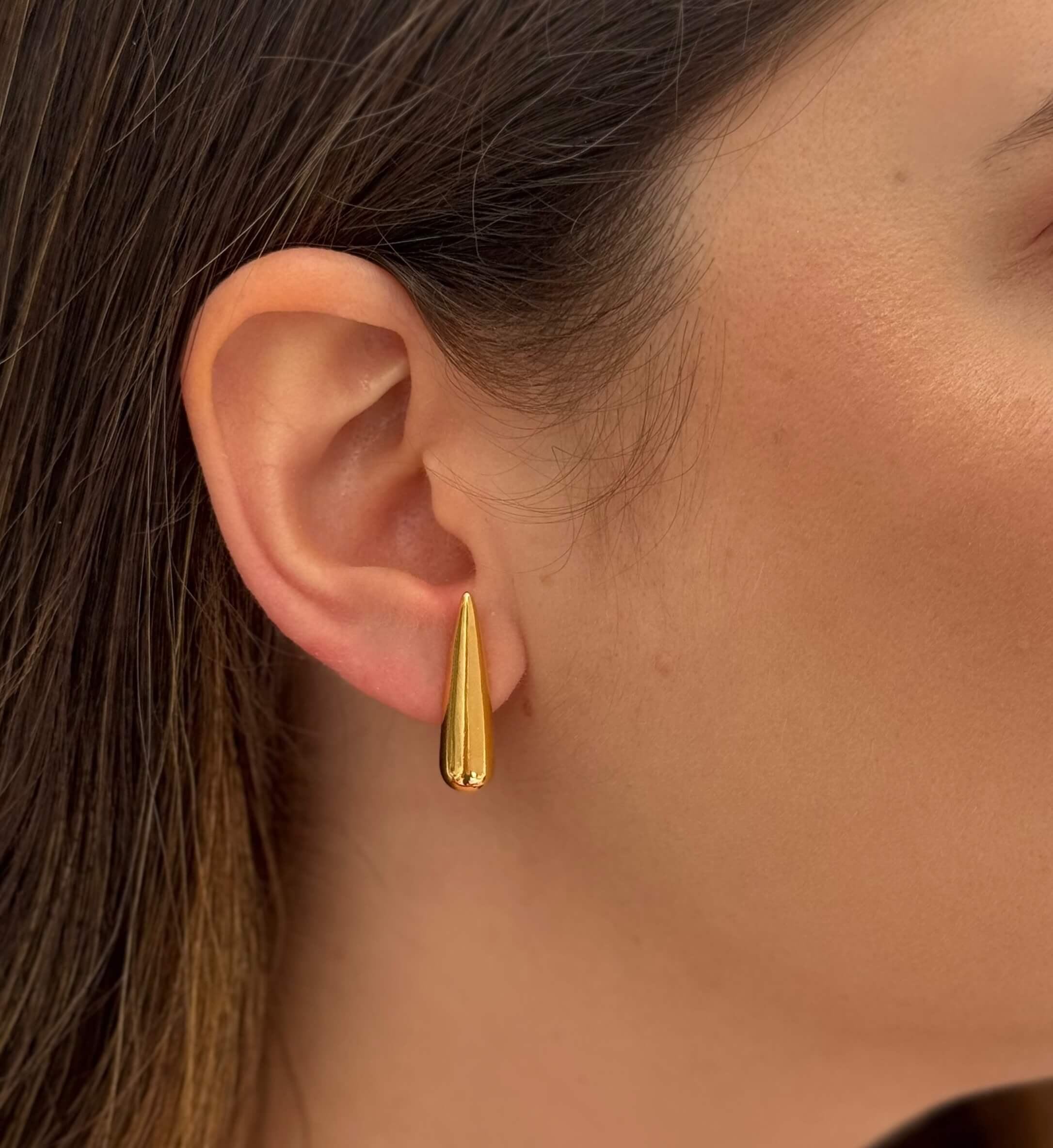 Brinco Gota Alongada Ouro