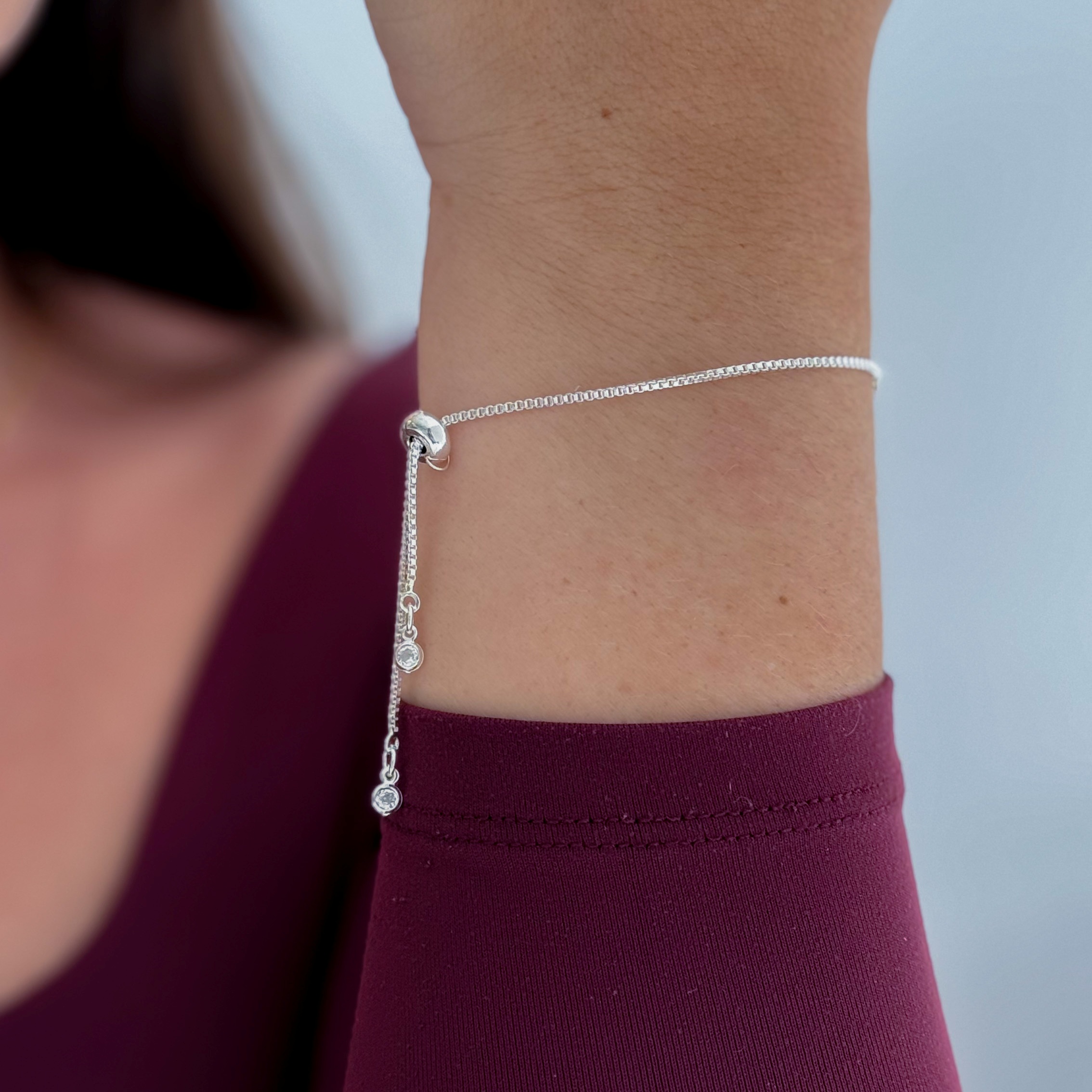 Pulseira Riviera Clássica Ajustável Prata