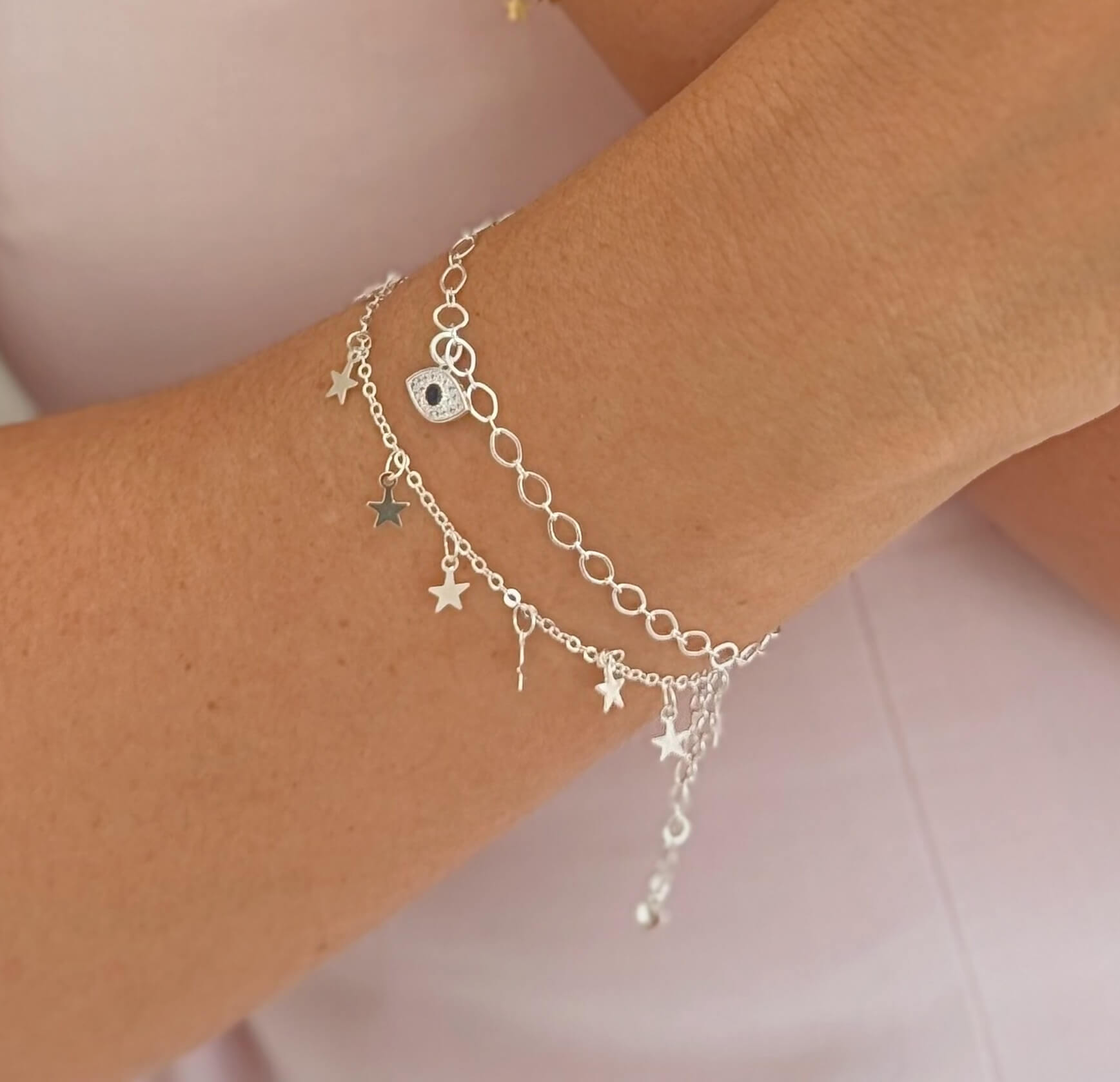 Pulseira Multi Estrelas Prata