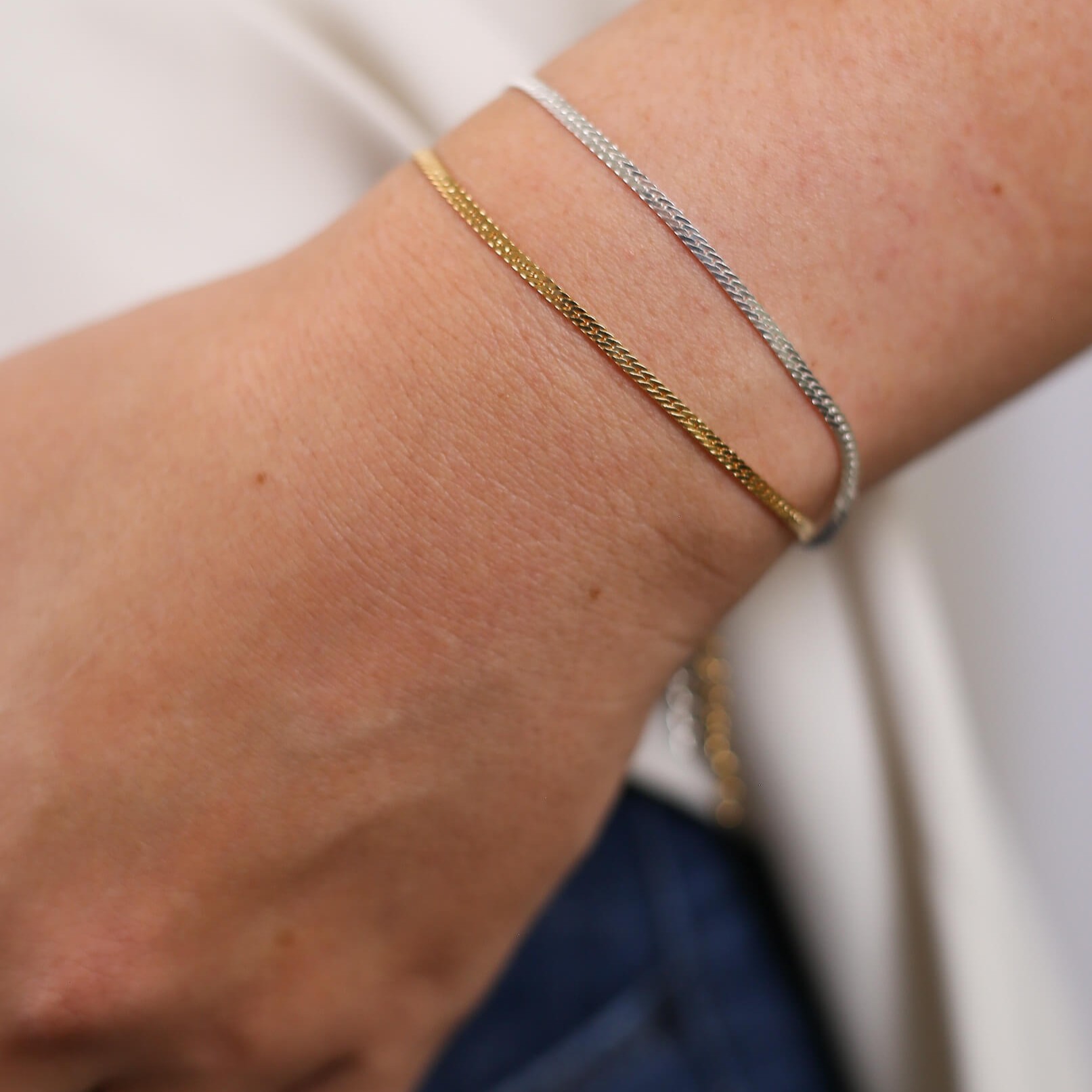 Pulseira Fita Fina Laminada Prata