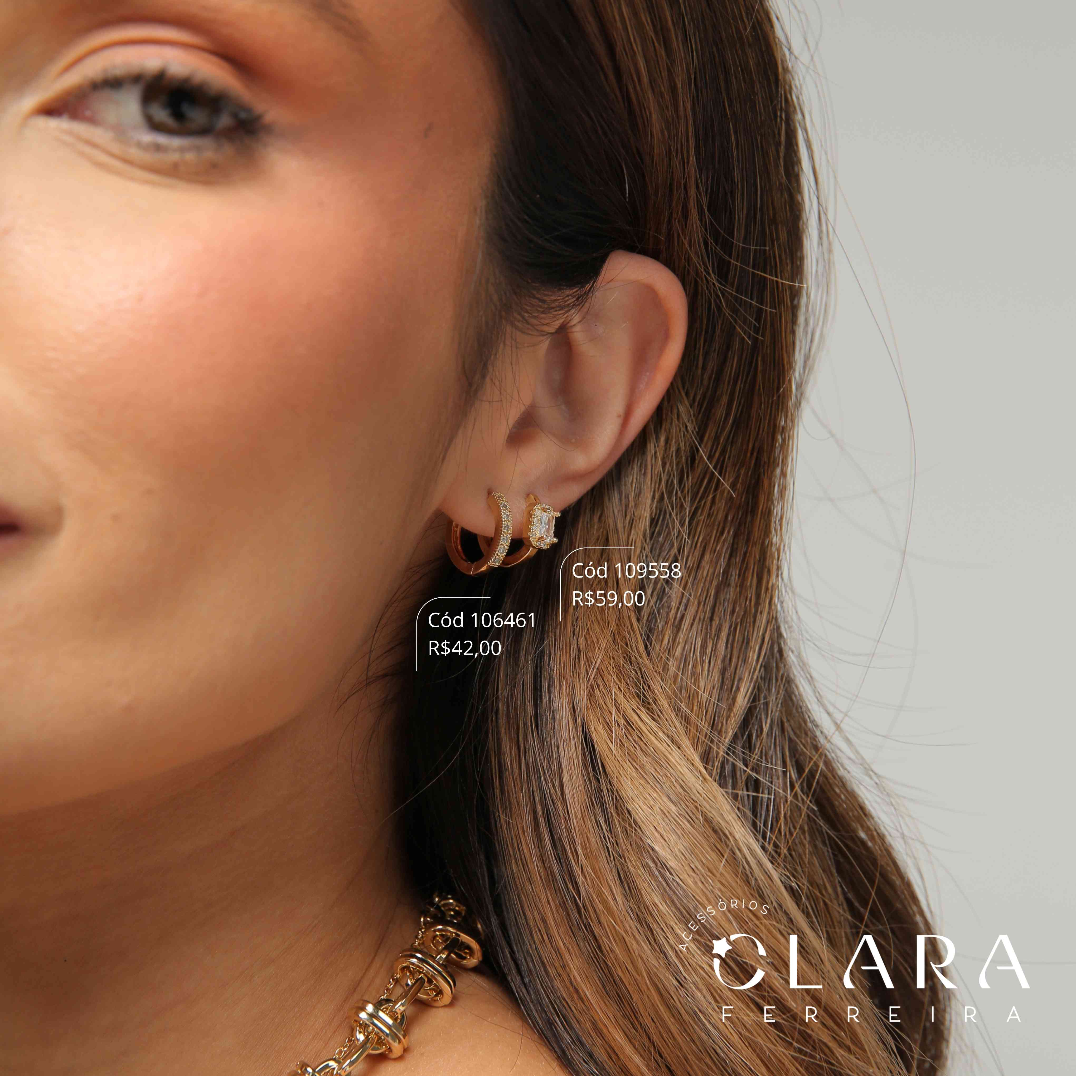 BRINCO ARGOLINHA CLICK 1 FILEIRA MICROZIRCONIA - 13X2MM