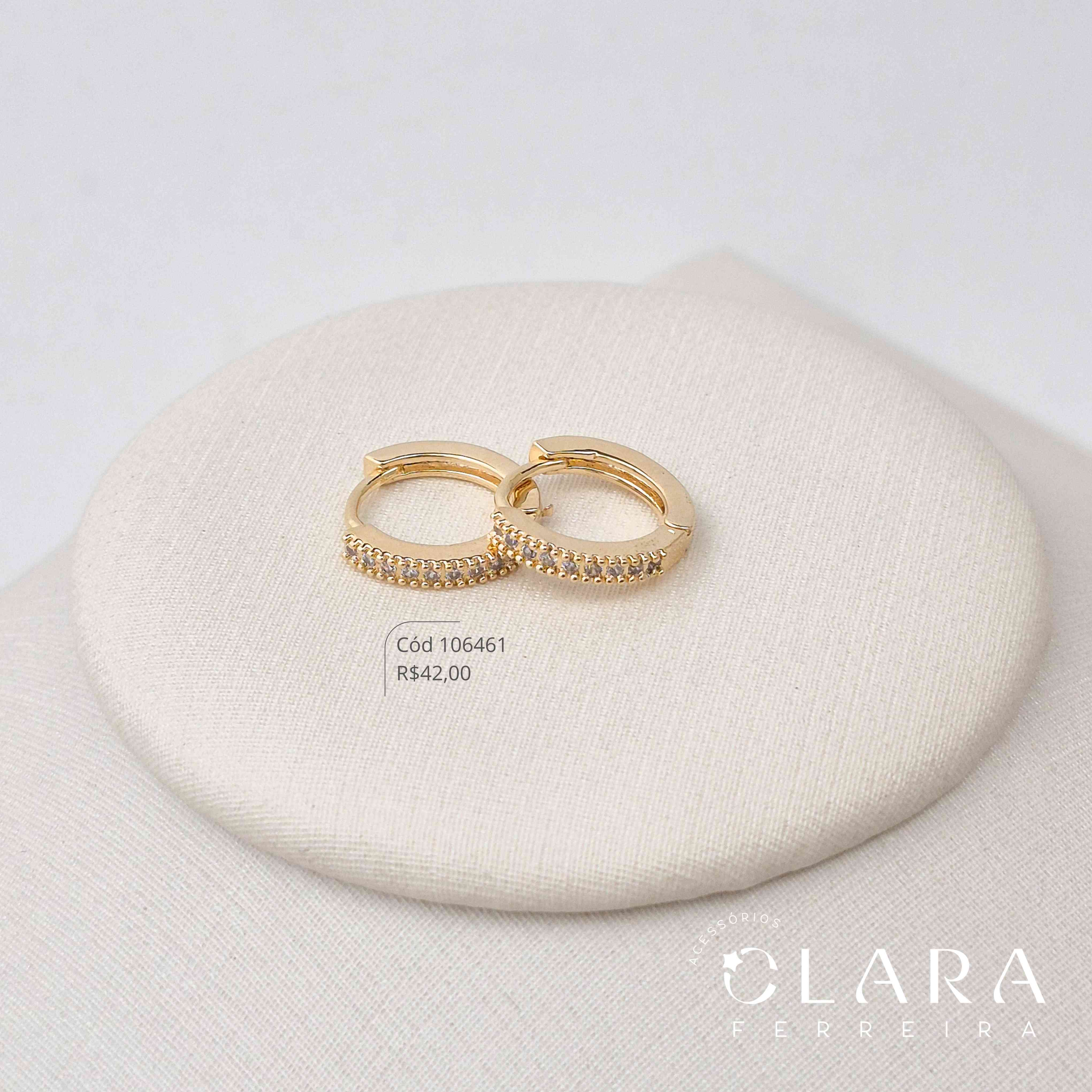 BRINCO ARGOLINHA CLICK 1 FILEIRA MICROZIRCONIA - 13X2MM