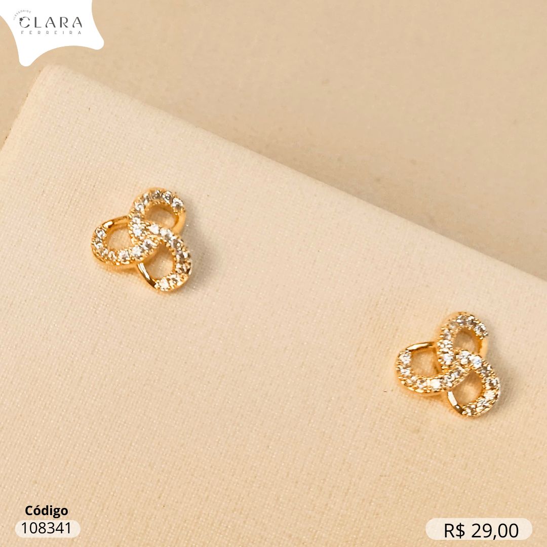 BRINCO LAÇO 3 VOLTAS MICROZIRCONIAS - 9MM - Dourado