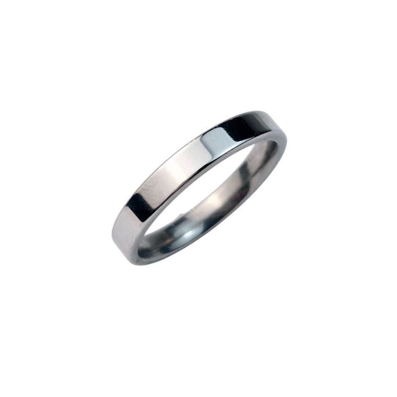 ANEL ALIANÇA AÇO INOX ANATÔMICA RETA 4MM - Número 32/33