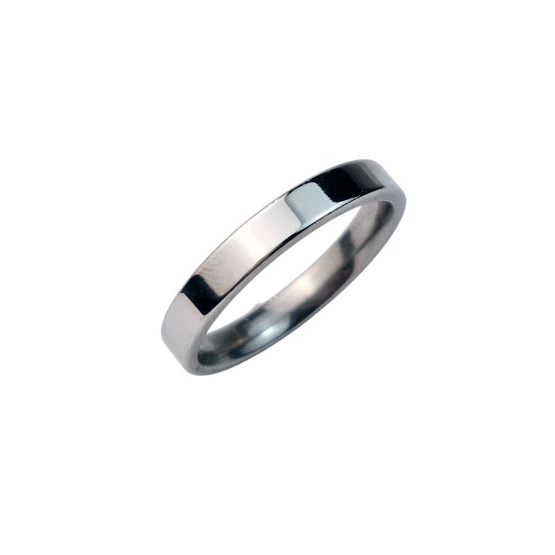 ANEL ALIANÇA AÇO INOX ANATÔMICA RETA 4MM - Número 22/23