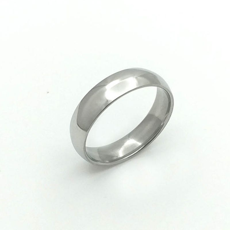 ANEL ALIANÇA AÇO INOX ANATÔMICA ABAULADA 6MM - Número 30/31