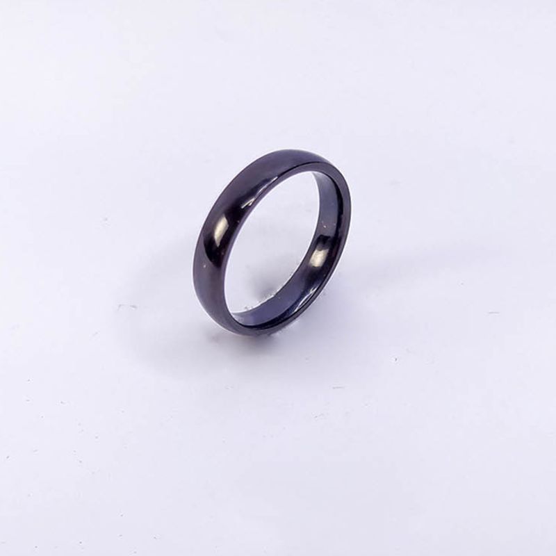 ANEL ALIANÇA AÇO INOX PRETO ANATÔMICA ABAULADA 4MM - Número 24/25