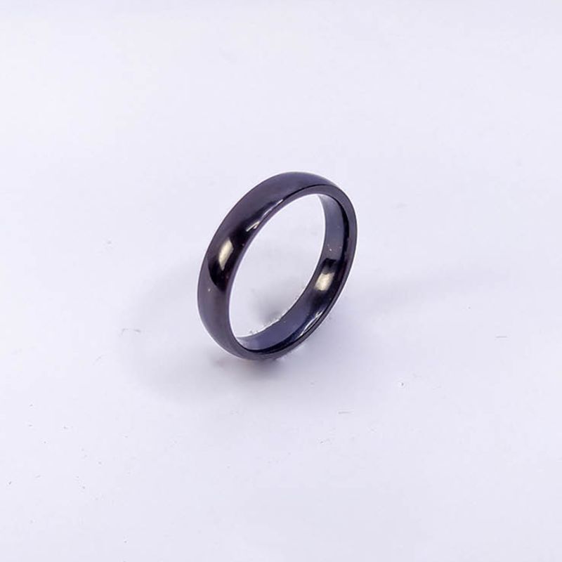 ANEL ALIANÇA AÇO INOX PRETO ANATÔMICA ABAULADA 4MM - Número 20/21