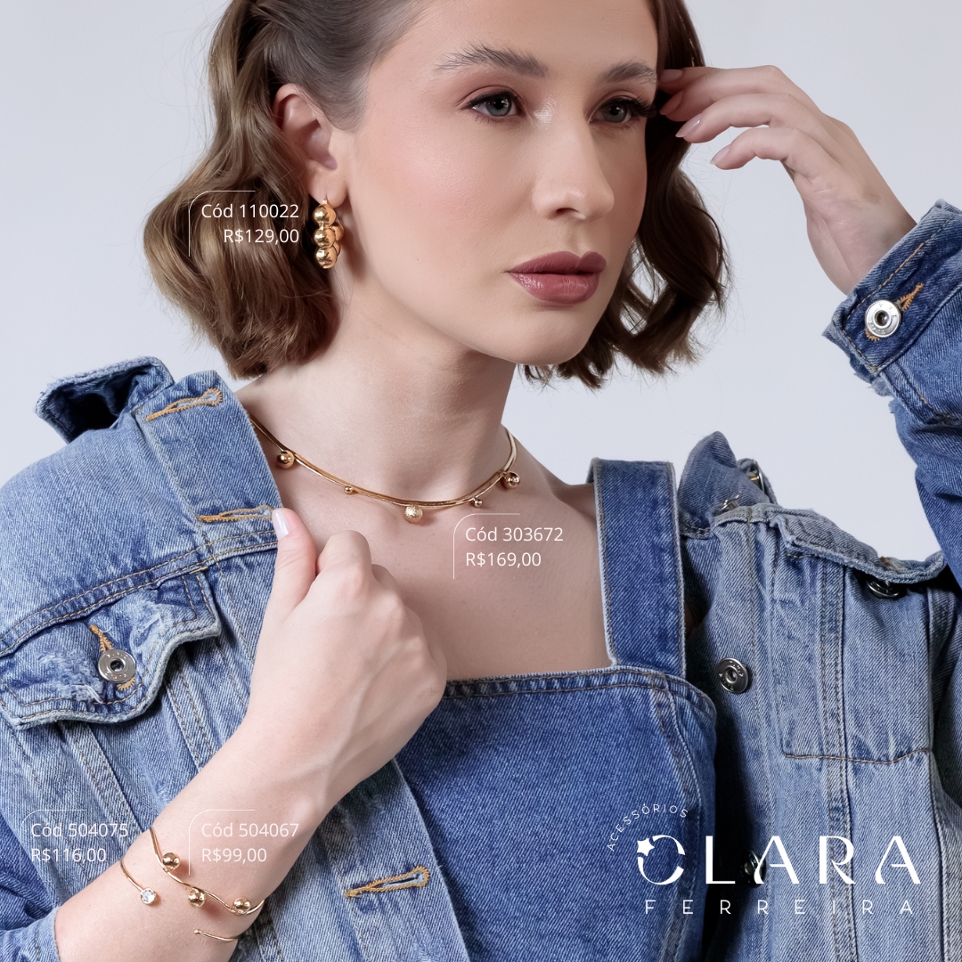 COLAR CHOKER FITA C/ 5 BOLAS, 4  LISAS E 1 JATEADA  - 40+5CM - Dourado